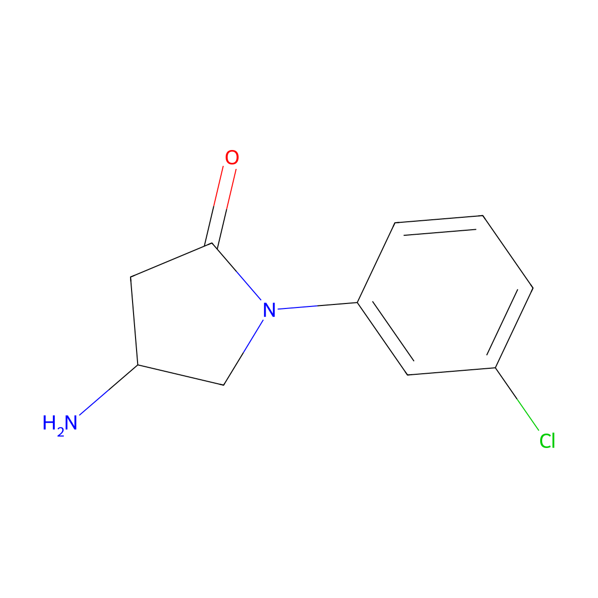 4-Amino-1-(3-chlorophenyl)pyrrolidin-2-one molecular structure, CAS 1114823-57-2