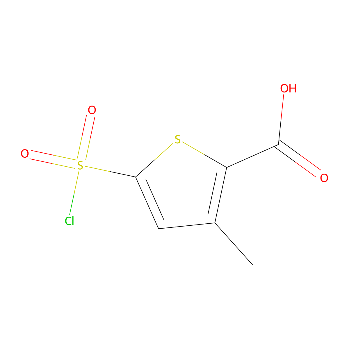 5-(Chlorosulfonyl)-3-methylthiophene-2-carboxylic acid molecular structure, CAS 1114823-93-6