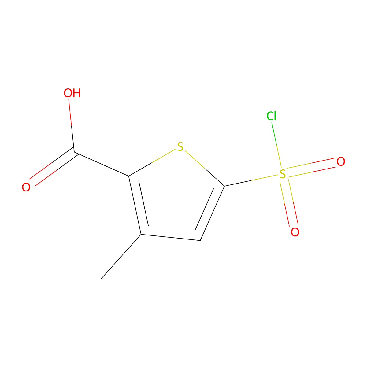 5-(Chlorosulfonyl)-3-methylthiophene-2-carboxylic acid molecular structure, CAS 1114823-93-6