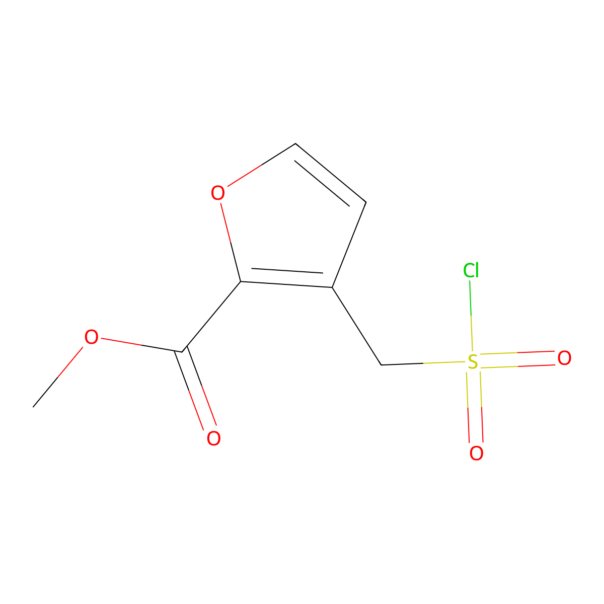 Methyl 3-((chlorosulfonyl)methyl)furan-2-carboxylate molecular structure, CAS 1114823-97-0