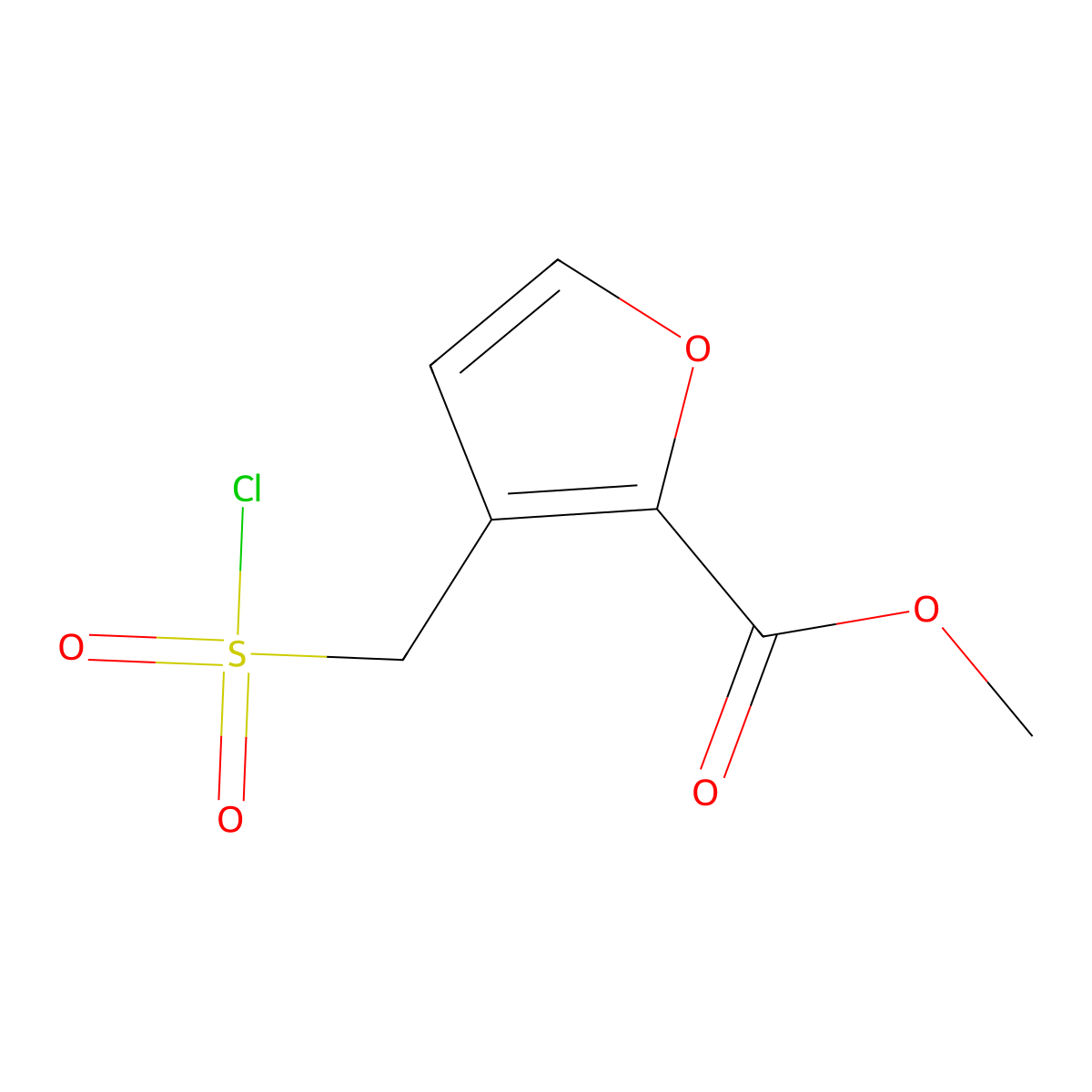 Methyl 3-((chlorosulfonyl)methyl)furan-2-carboxylate molecular structure, CAS 1114823-97-0