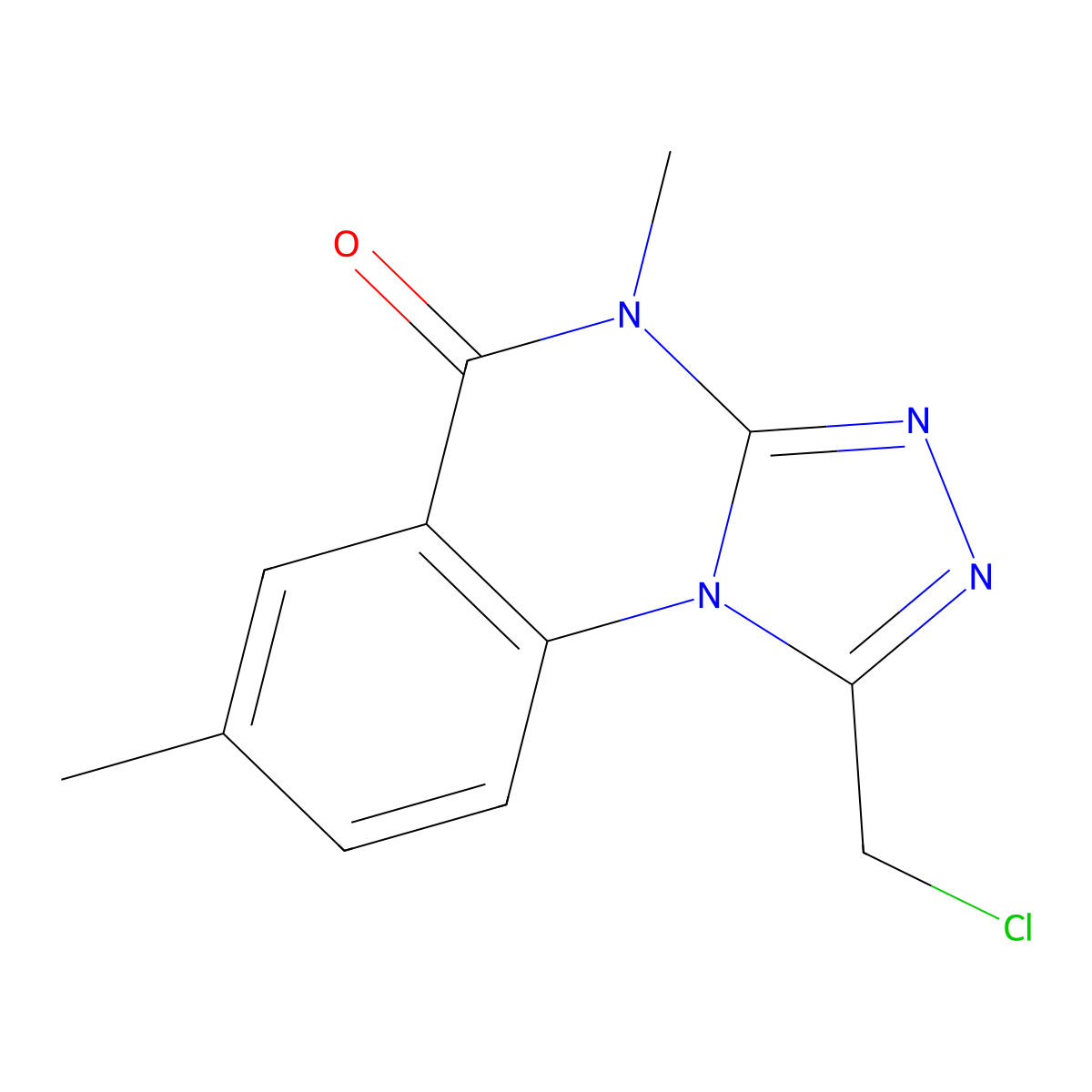 1-(chloromethyl)-4,7-dimethyl-4H,5H-[1,2,4]triazolo[4,3-a]quinazolin-5-one molecular structure, CAS 1114824-01-9