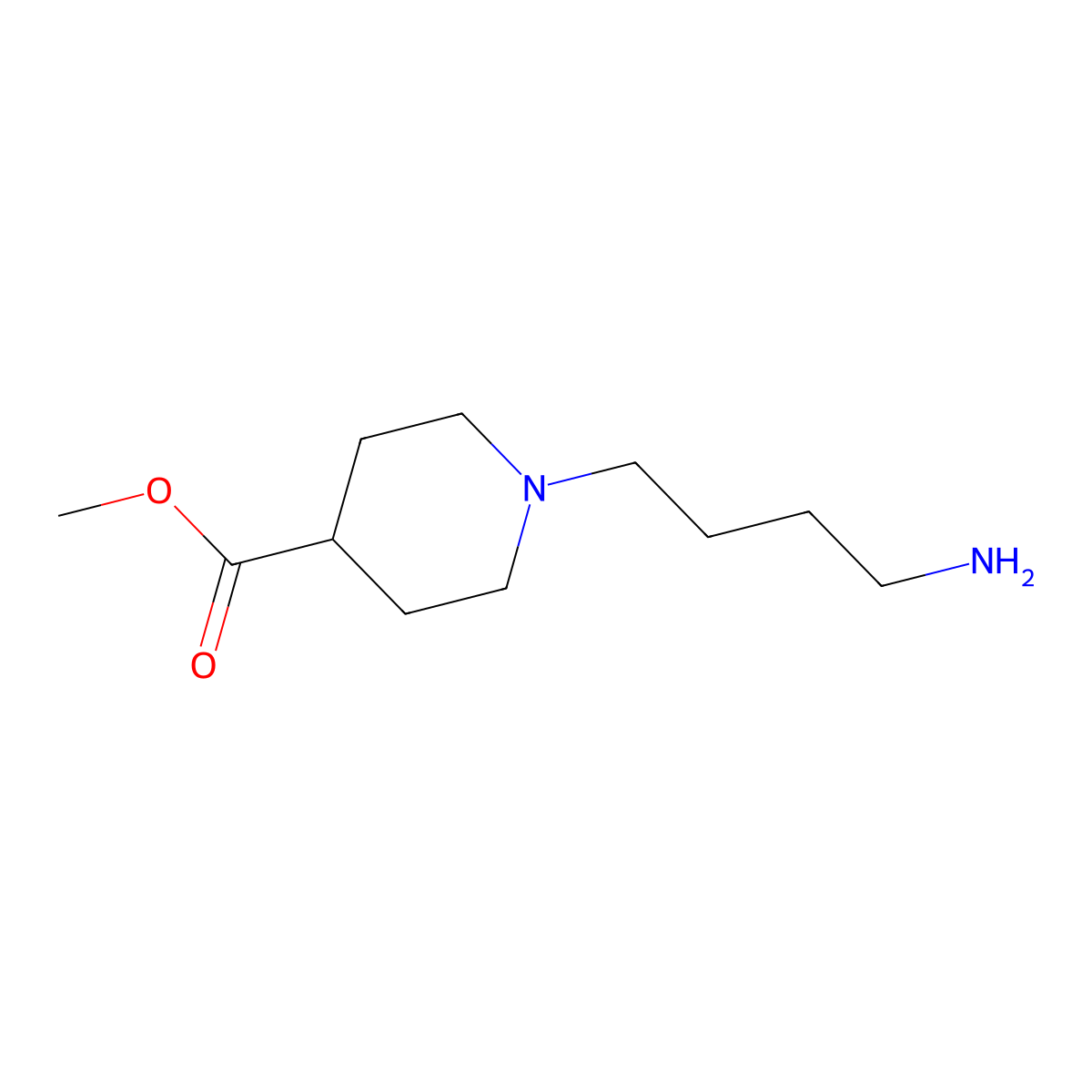 Methyl 1-(4-aminobutyl)piperidine-4-carboxylate molecular structure, CAS 1114824-02-0