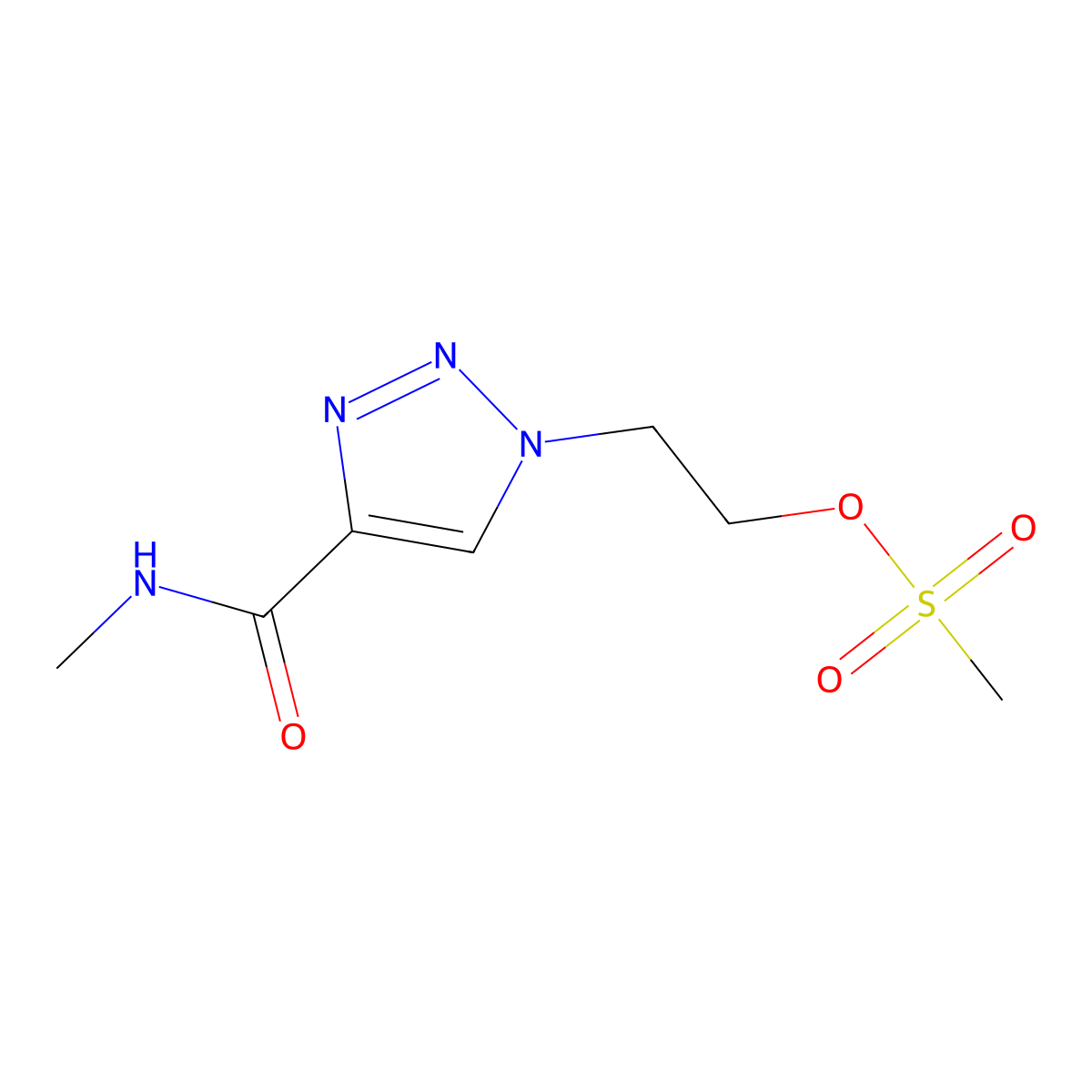 2-[4-(methylcarbamoyl)-1H-1,2,3-triazol-1-yl]ethyl methanesulfonate molecular structure, CAS 1114824-12-2