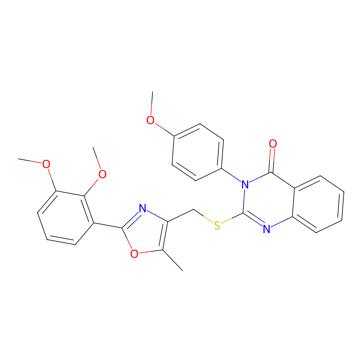 2-(((2-(2,3-dimethoxyphenyl)-5-methyloxazol-4-yl)methyl)thio)-3-(4-methoxyphenyl)quinazolin-4(3H)-one molecular structure, CAS 1114827-52-9