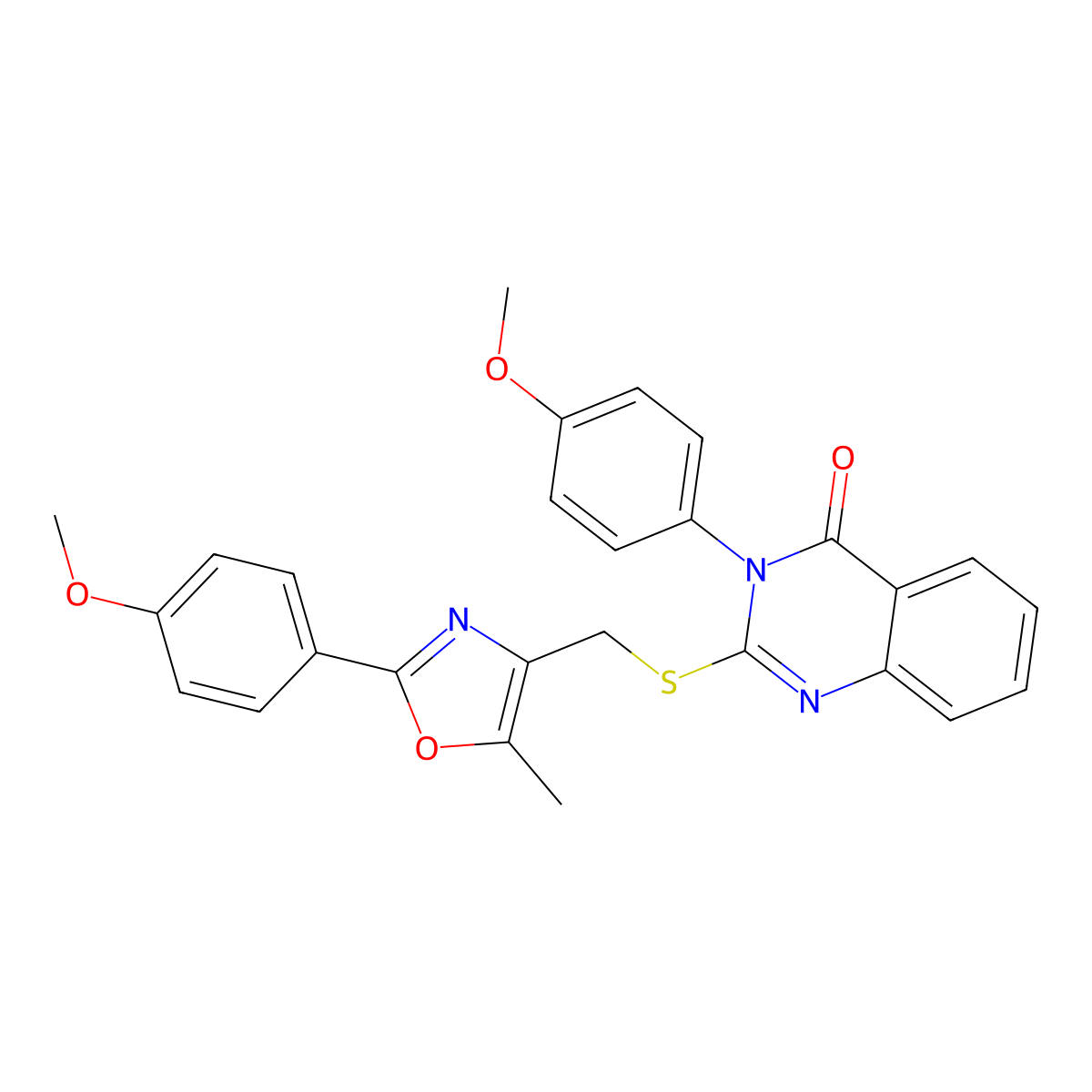 3-(4-methoxyphenyl)-2-(((2-(4-methoxyphenyl)-5-methyloxazol-4-yl)methyl)thio)quinazolin-4(3H)-one molecular structure, CAS 1114827-54-1