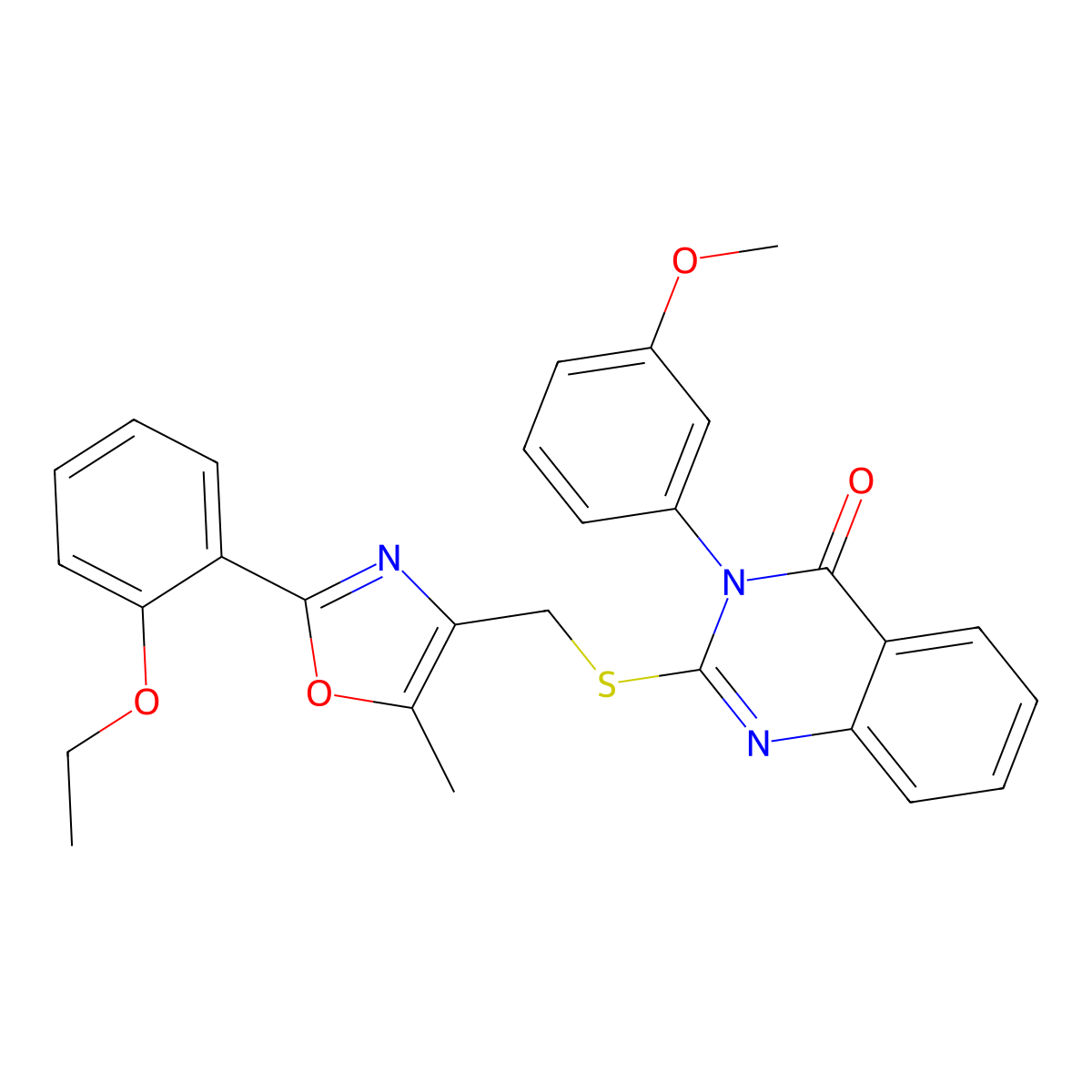 2-(((2-(2-ethoxyphenyl)-5-methyloxazol-4-yl)methyl)thio)-3-(3-methoxyphenyl)quinazolin-4(3H)-one molecular structure, CAS 1114827-56-3