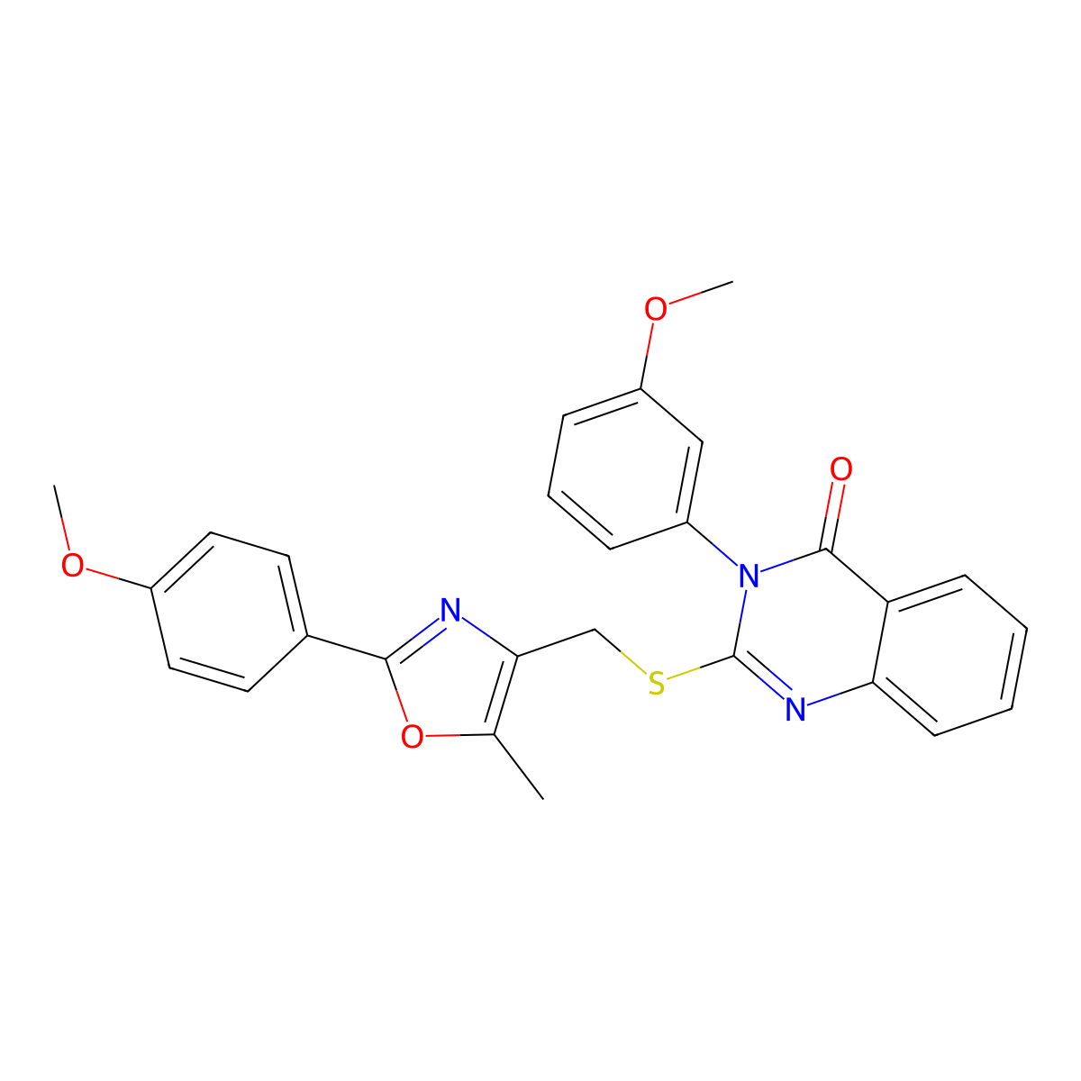 3-(3-methoxyphenyl)-2-(((2-(4-methoxyphenyl)-5-methyloxazol-4-yl)methyl)thio)quinazolin-4(3H)-one molecular structure, CAS 1114827-57-4