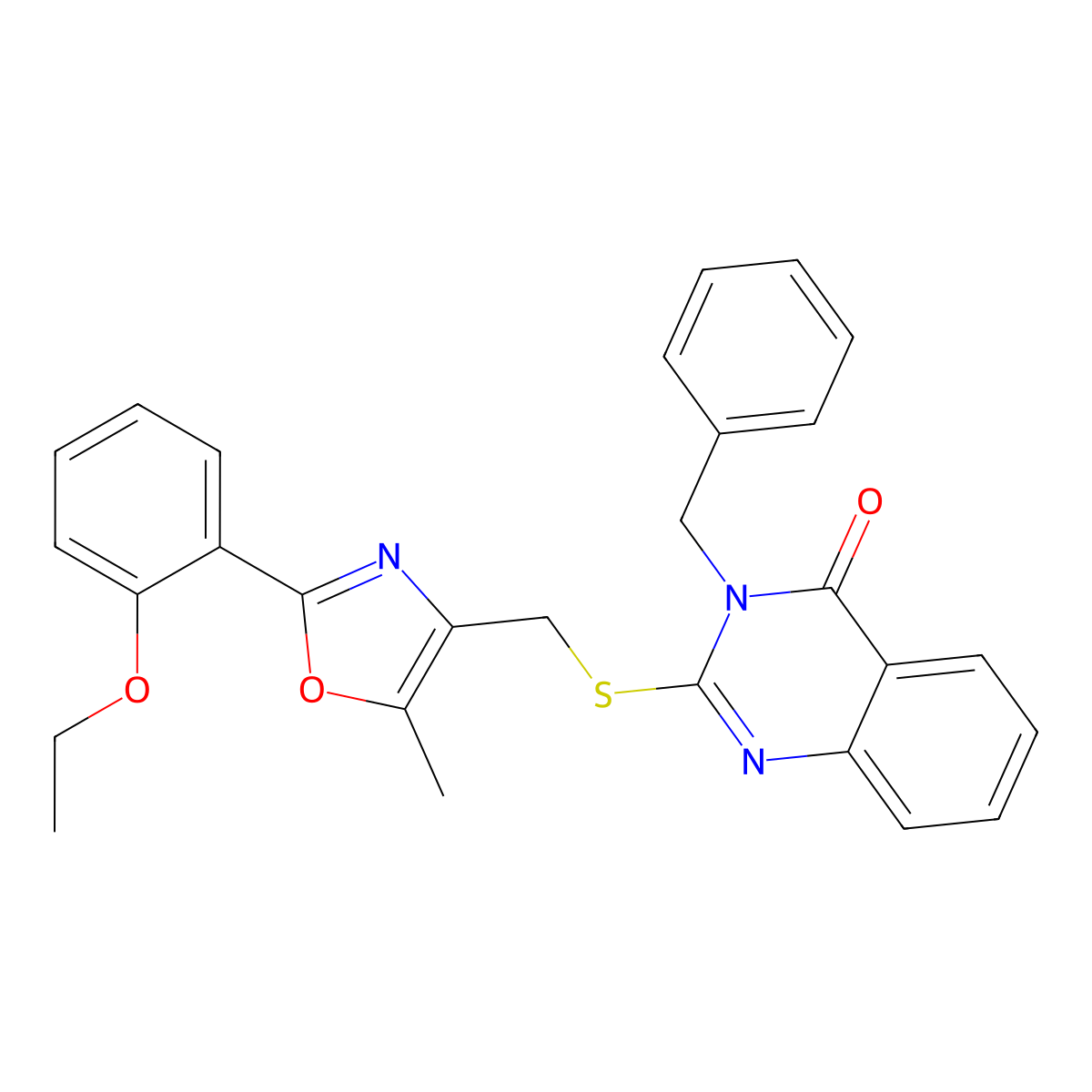 3-benzyl-2-(((2-(2-ethoxyphenyl)-5-methyloxazol-4-yl)methyl)thio)quinazolin-4(3H)-one molecular structure, CAS 1114827-71-2
