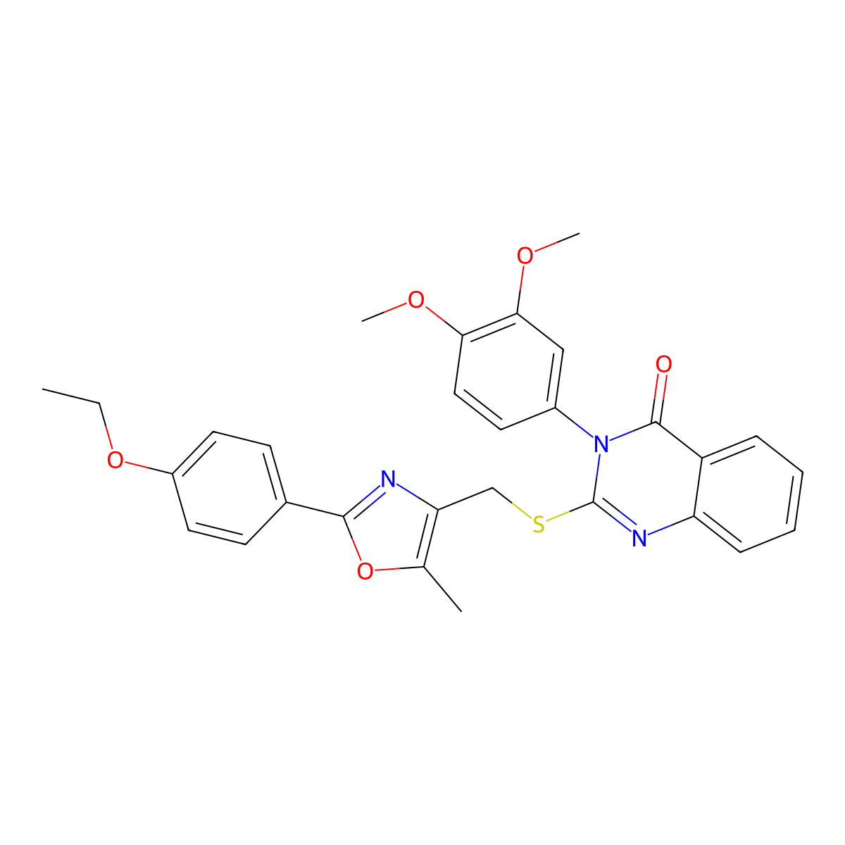 3-(3,4-dimethoxyphenyl)-2-(((2-(4-ethoxyphenyl)-5-methyloxazol-4-yl)methyl)thio)quinazolin-4(3H)-one molecular structure, CAS 1114827-88-1