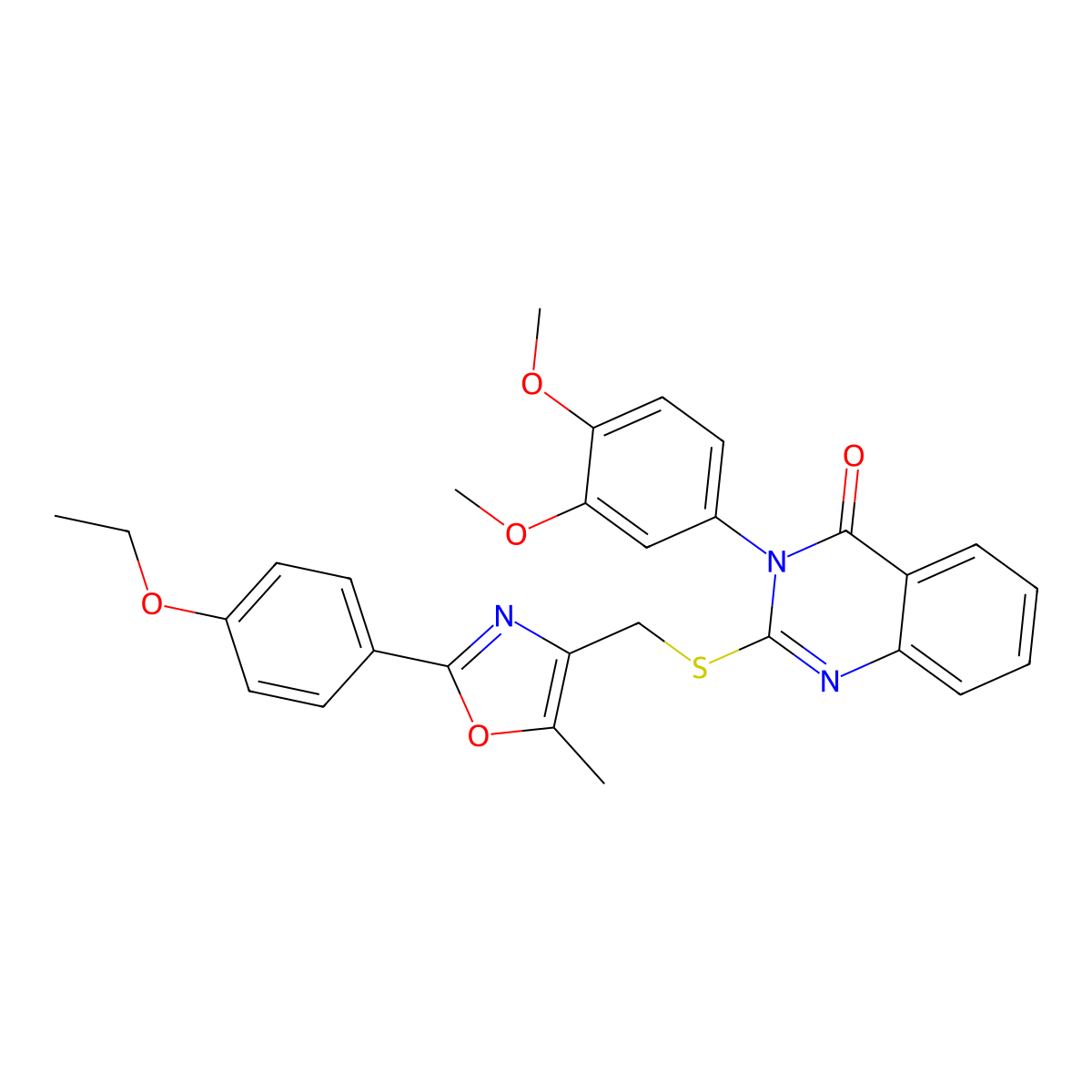 3-(3,4-dimethoxyphenyl)-2-(((2-(4-ethoxyphenyl)-5-methyloxazol-4-yl)methyl)thio)quinazolin-4(3H)-one molecular structure, CAS 1114827-88-1