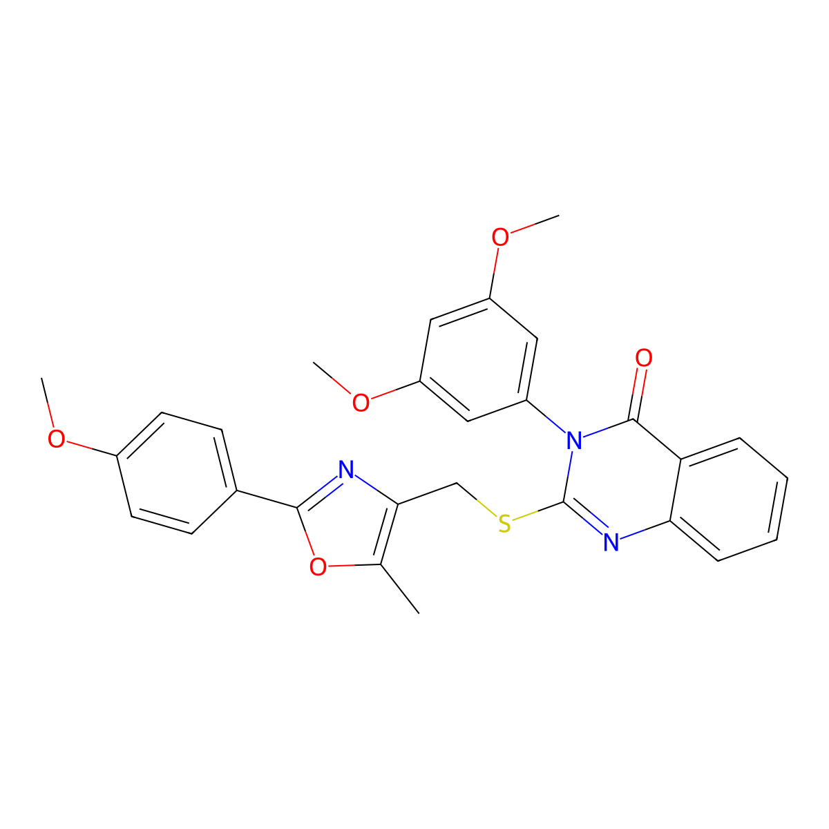 3-(3,5-dimethoxyphenyl)-2-(((2-(4-methoxyphenyl)-5-methyloxazol-4-yl)methyl)thio)quinazolin-4(3H)-one molecular structure, CAS 1114827-93-8