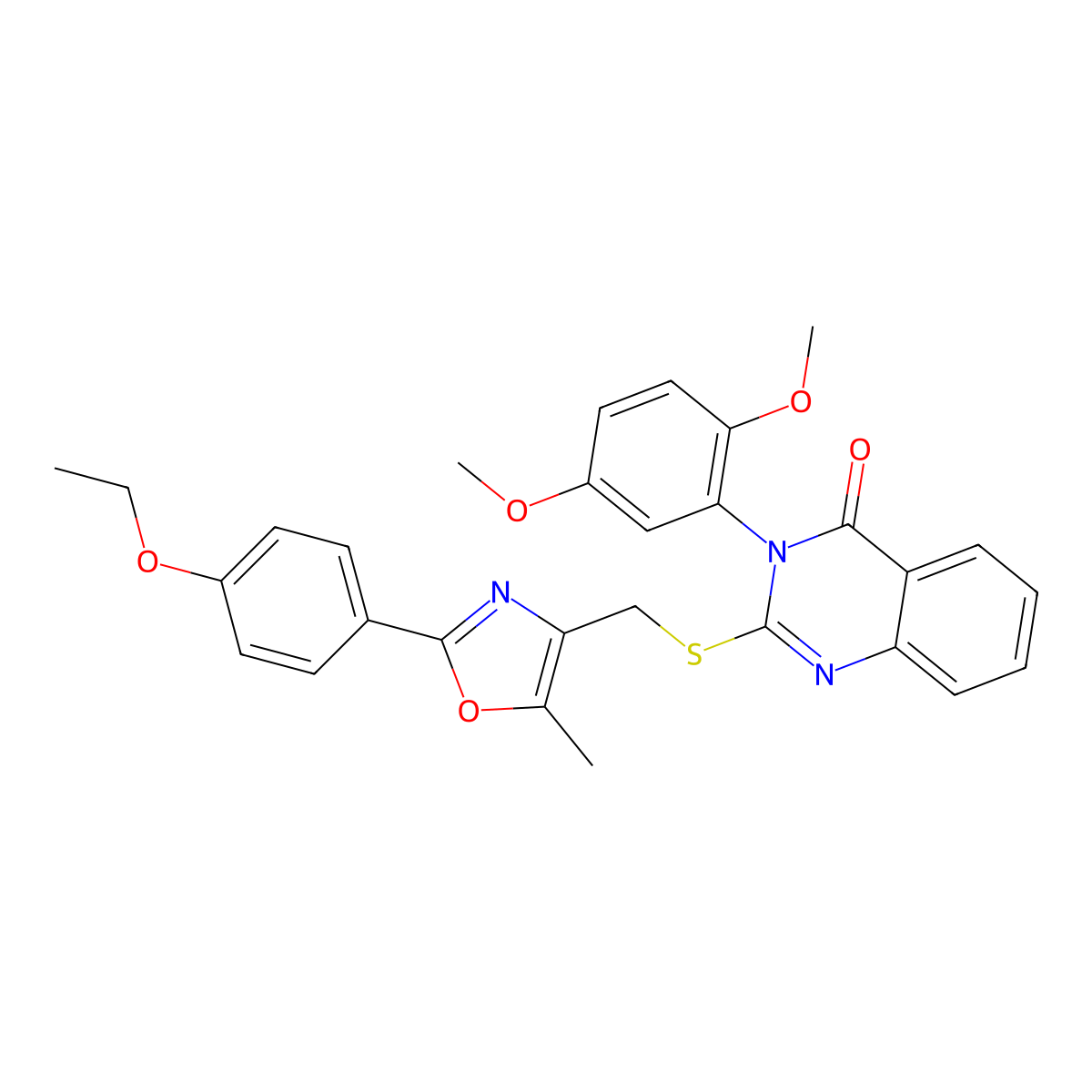 3-(2,5-dimethoxyphenyl)-2-(((2-(4-ethoxyphenyl)-5-methyloxazol-4-yl)methyl)thio)quinazolin-4(3H)-one molecular structure, CAS 1114827-96-1