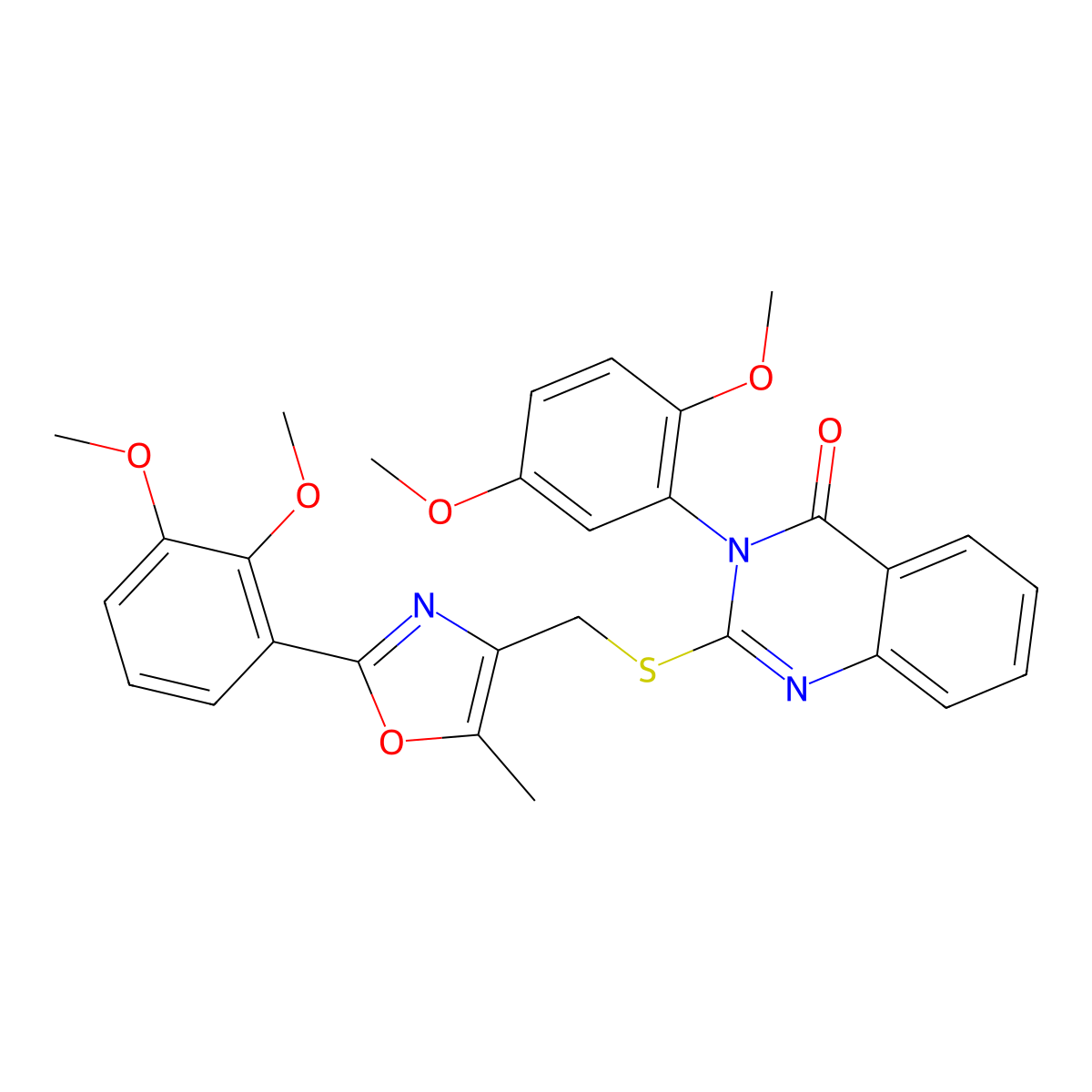 3-(2,5-dimethoxyphenyl)-2-(((2-(2,3-dimethoxyphenyl)-5-methyloxazol-4-yl)methyl)thio)quinazolin-4(3H)-one molecular structure, CAS 1114827-97-2