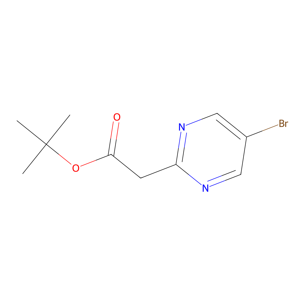 Tert-butyl 2-(5-bromopyrimidin-2-YL)acetate molecular structure, CAS 1114830-16-8