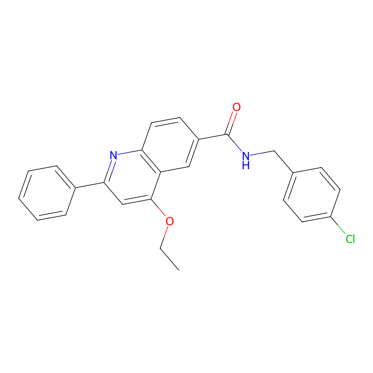 N-(4-chlorobenzyl)-4-ethoxy-2-phenylquinoline-6-carboxamide molecular structure, CAS 1114830-75-9