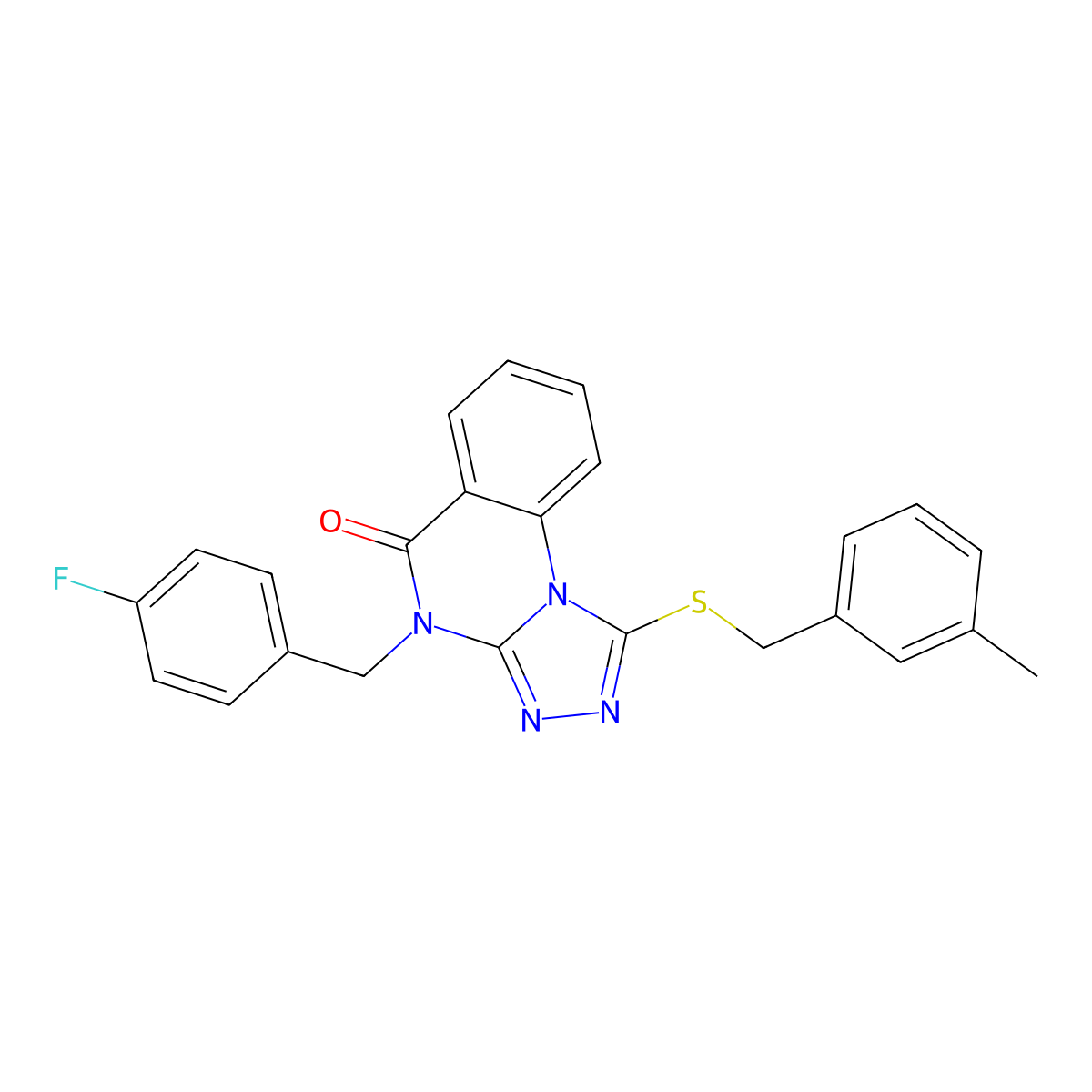 4-(4-fluorobenzyl)-1-[(3-methylbenzyl)thio][1,2,4]triazolo[4,3-a]quinazolin-5(4H)-one molecular structure, CAS 1114832-04-0