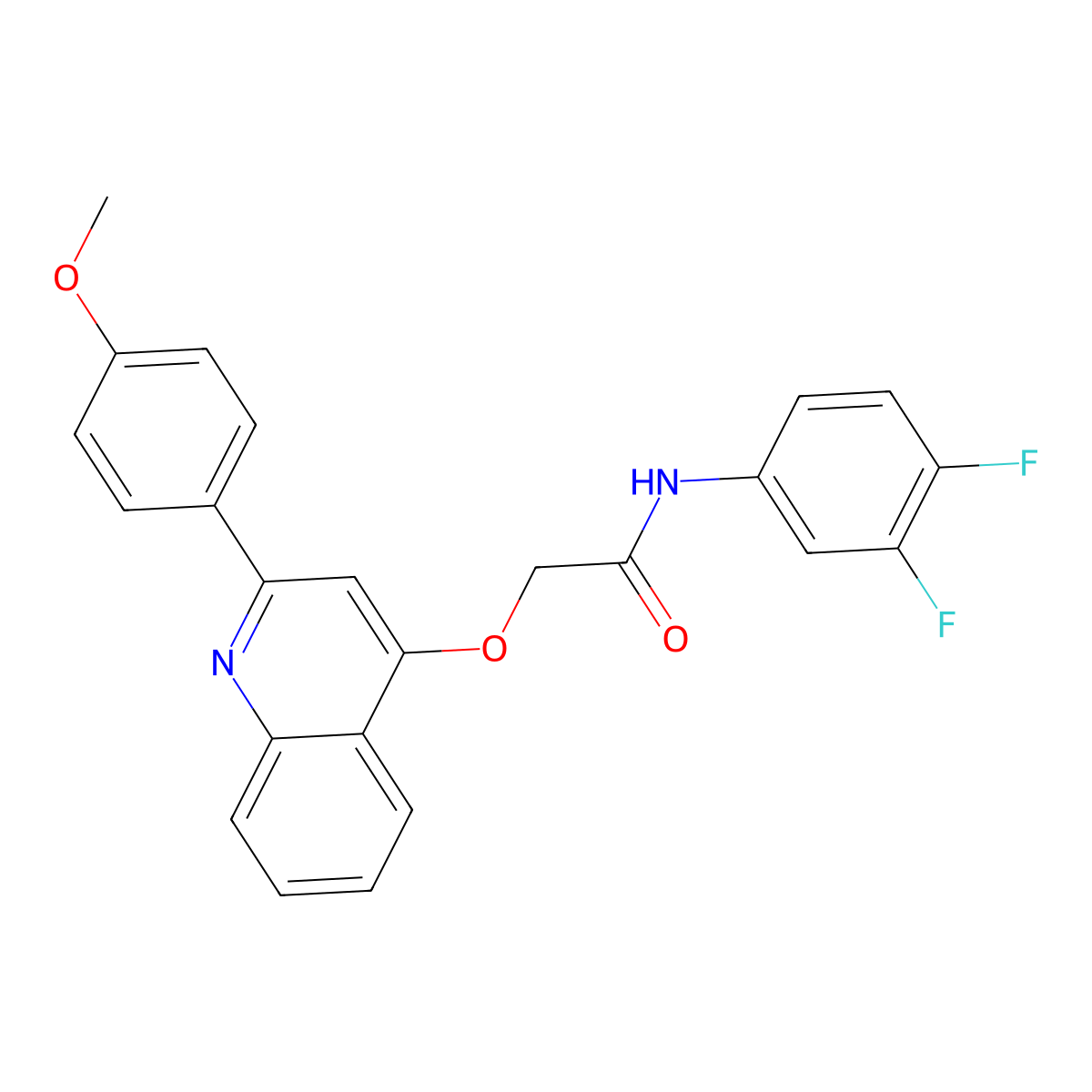 N-(3,4-difluorophenyl)-2-{[2-(4-methoxyphenyl)quinolin-4-yl]oxy}acetamide molecular structure, CAS 1114832-25-5