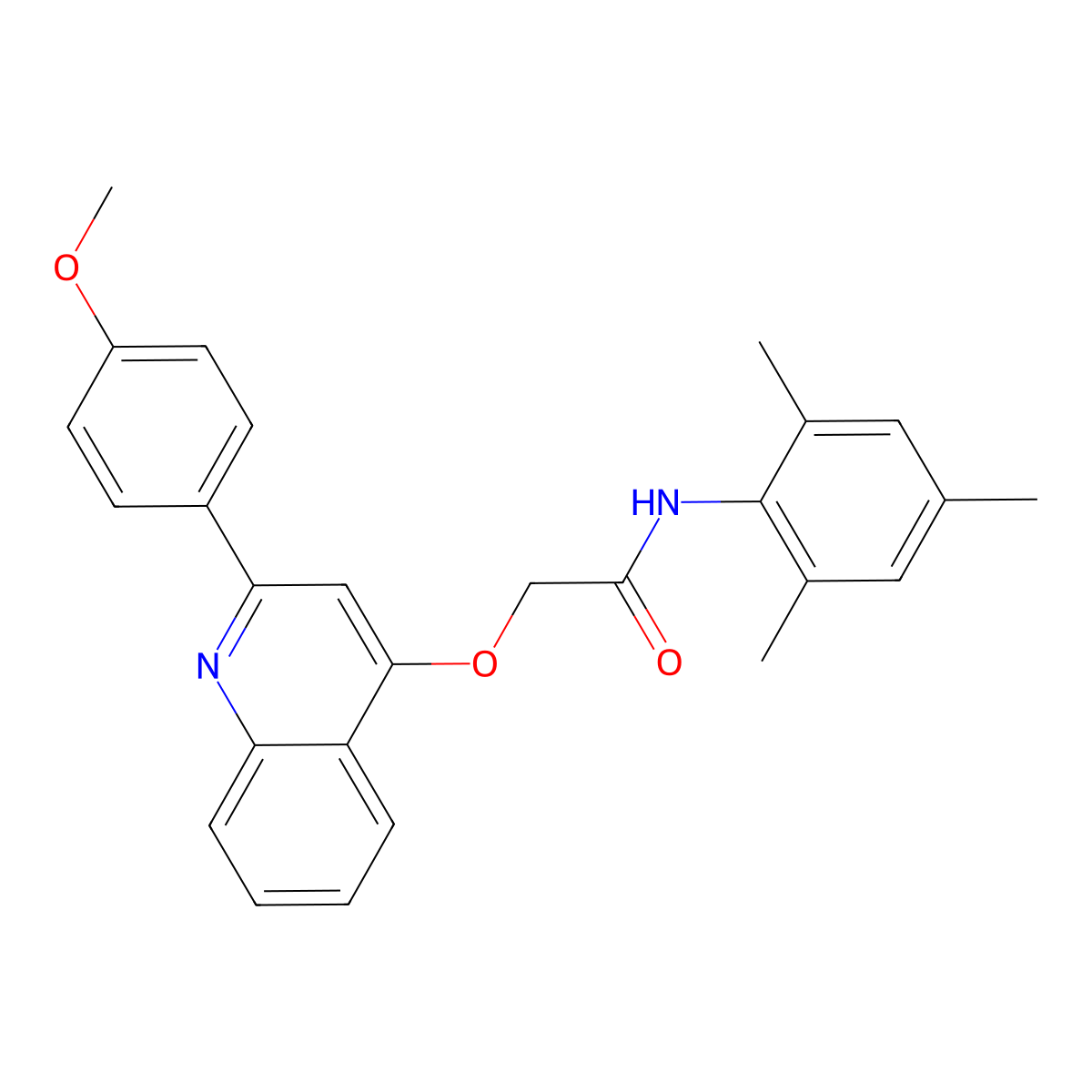 N-mesityl-2-((2-(4-methoxyphenyl)quinolin-4-yl)oxy)acetamide molecular structure, CAS 1114832-27-7