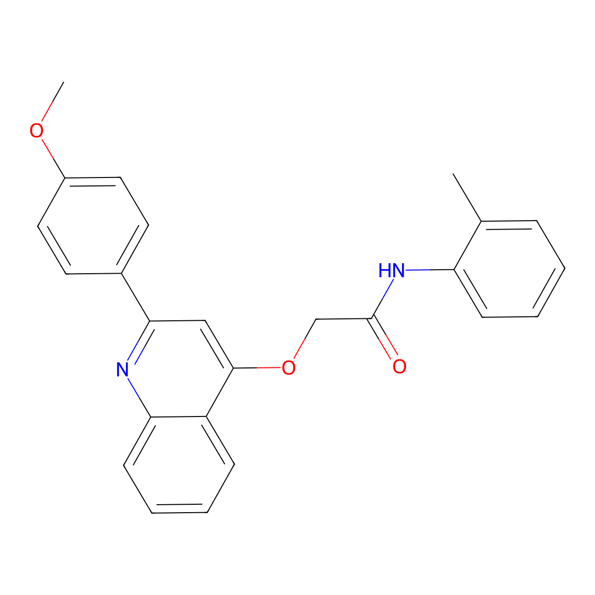 2-((2-(4-methoxyphenyl)quinolin-4-yl)oxy)-N-(o-tolyl)acetamide molecular structure, CAS 1114832-28-8