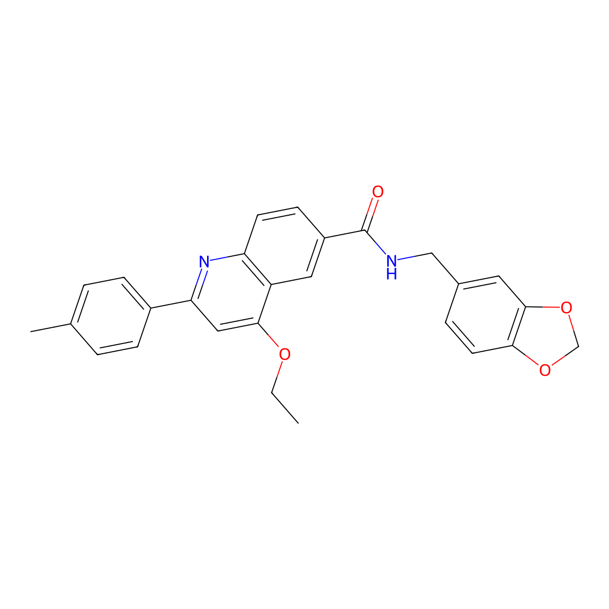 N-[(2H-1,3-benzodioxol-5-yl)methyl]-4-ethoxy-2-(4-methylphenyl)quinoline-6-carboxamide molecular structure, CAS 1114834-11-5