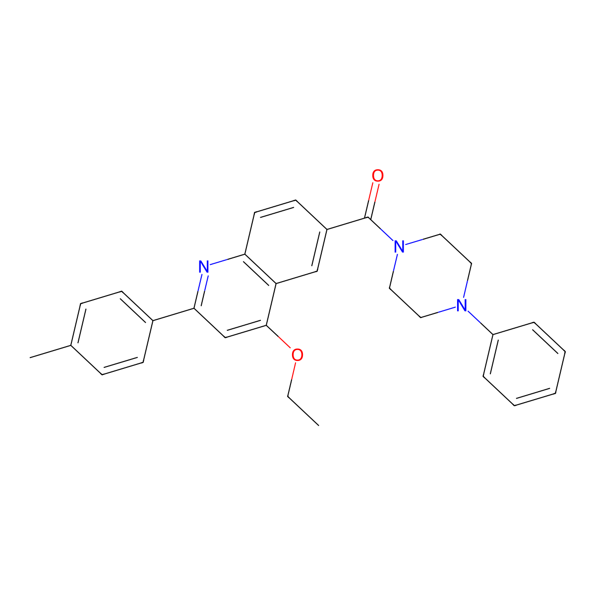 (4-Ethoxy-2-(p-tolyl)quinolin-6-yl)(4-phenylpiperazin-1-yl)methanone molecular structure, CAS 1114834-23-9