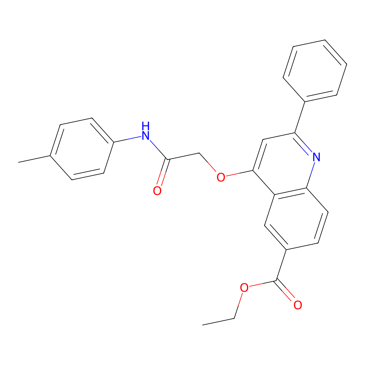 Ethyl 4-{[(4-methylphenyl)carbamoyl]methoxy}-2-phenylquinoline-6-carboxylate molecular structure, CAS 1114835-39-0