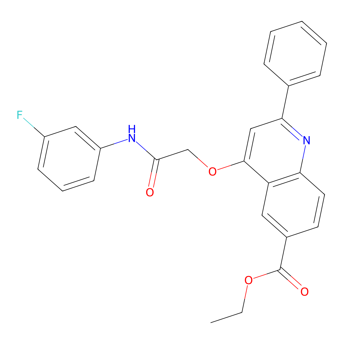 Ethyl 4-{[(3-fluorophenyl)carbamoyl]methoxy}-2-phenylquinoline-6-carboxylate molecular structure, CAS 1114835-40-3