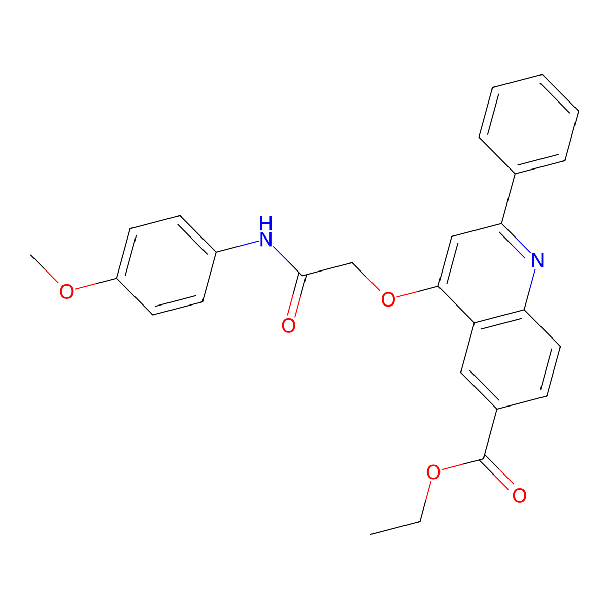 Ethyl 4-{[(4-methoxyphenyl)carbamoyl]methoxy}-2-phenylquinoline-6-carboxylate molecular structure, CAS 1114835-42-5