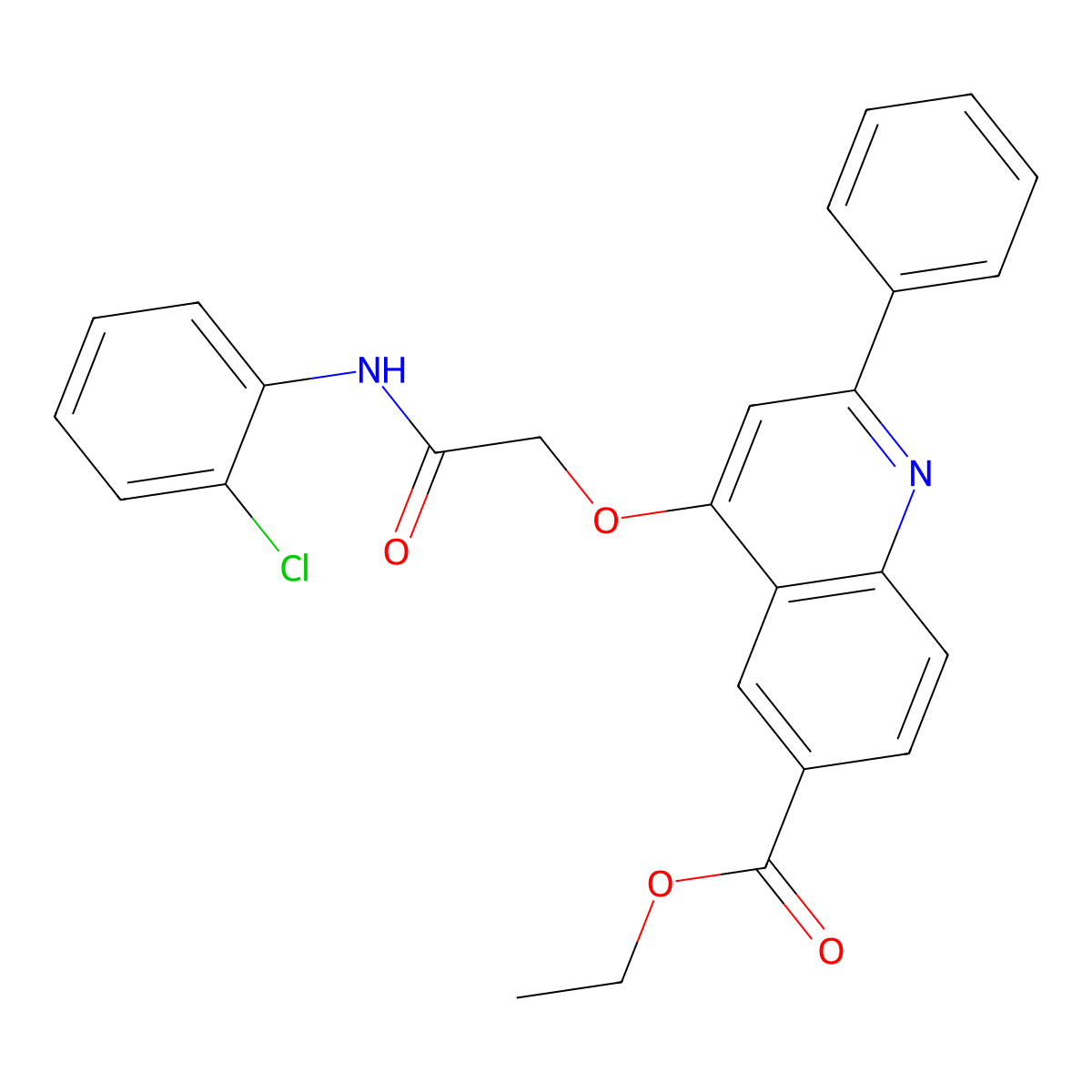 Ethyl 4-{[(2-chlorophenyl)carbamoyl]methoxy}-2-phenylquinoline-6-carboxylate molecular structure, CAS 1114835-47-0