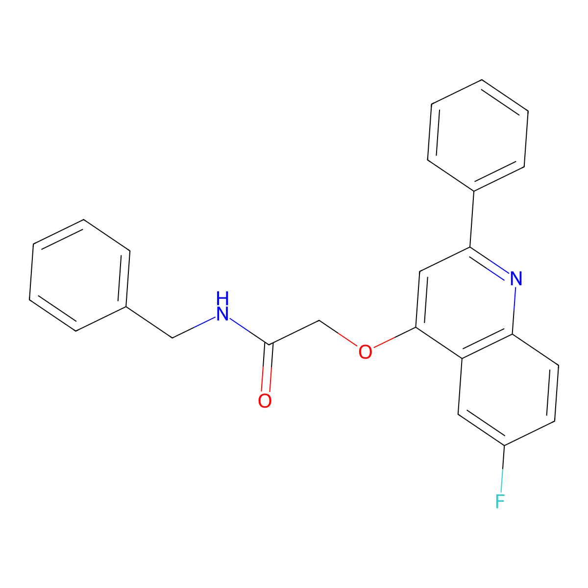 N-benzyl-2-[(6-fluoro-2-phenylquinolin-4-yl)oxy]acetamide molecular structure, CAS 1114835-52-7
