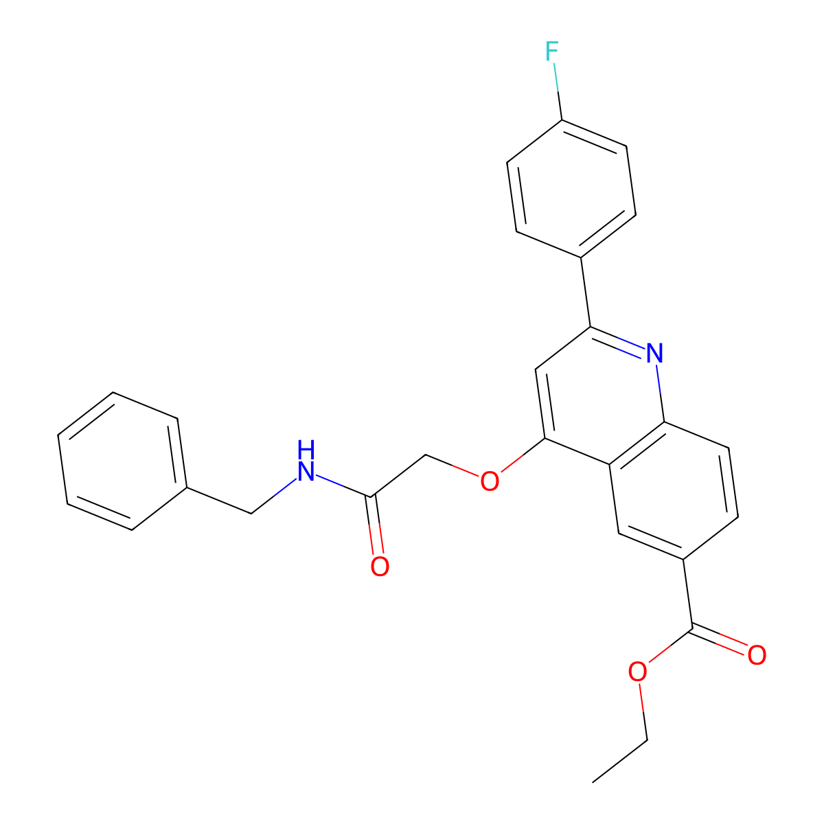 Ethyl 4-[(benzylcarbamoyl)methoxy]-2-(4-fluorophenyl)quinoline-6-carboxylate molecular structure, CAS 1114835-84-5