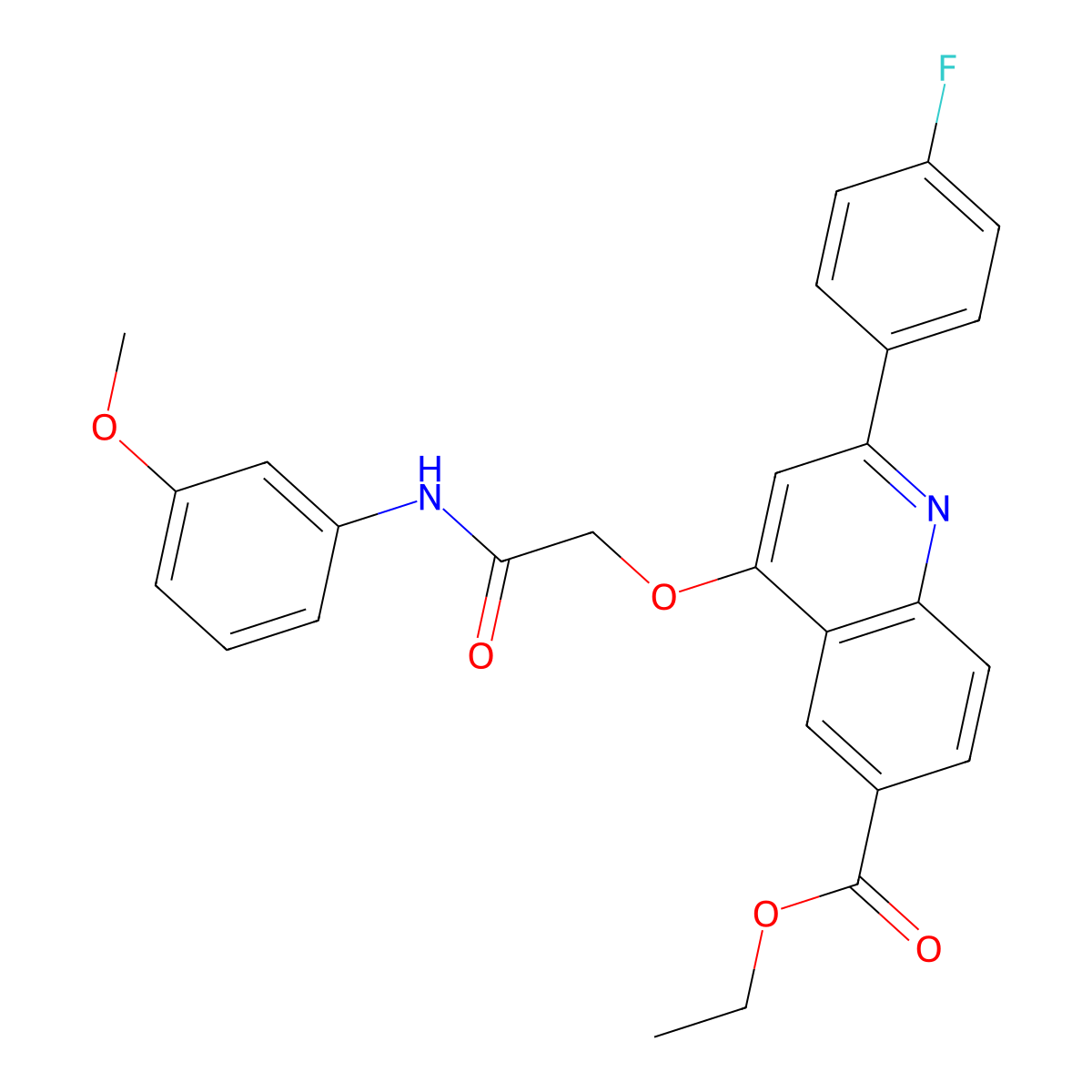 Ethyl 2-(4-fluorophenyl)-4-{[(3-methoxyphenyl)carbamoyl]methoxy}quinoline-6-carboxylate molecular structure, CAS 1114835-90-3