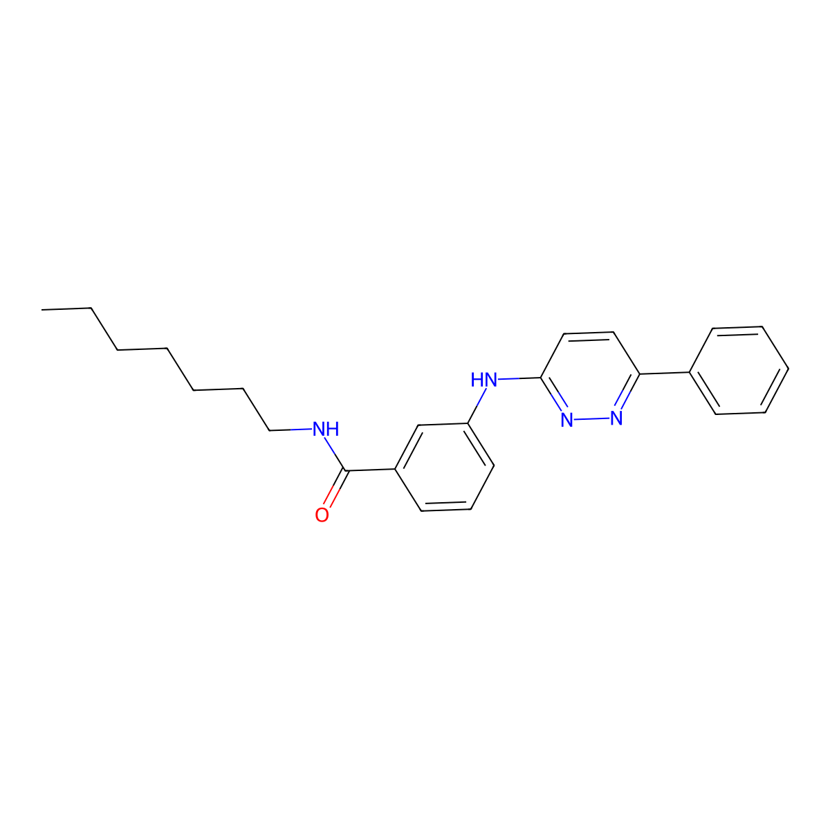N-heptyl-3-[(6-phenylpyridazin-3-yl)amino]benzamide molecular structure, CAS 1114838-47-9