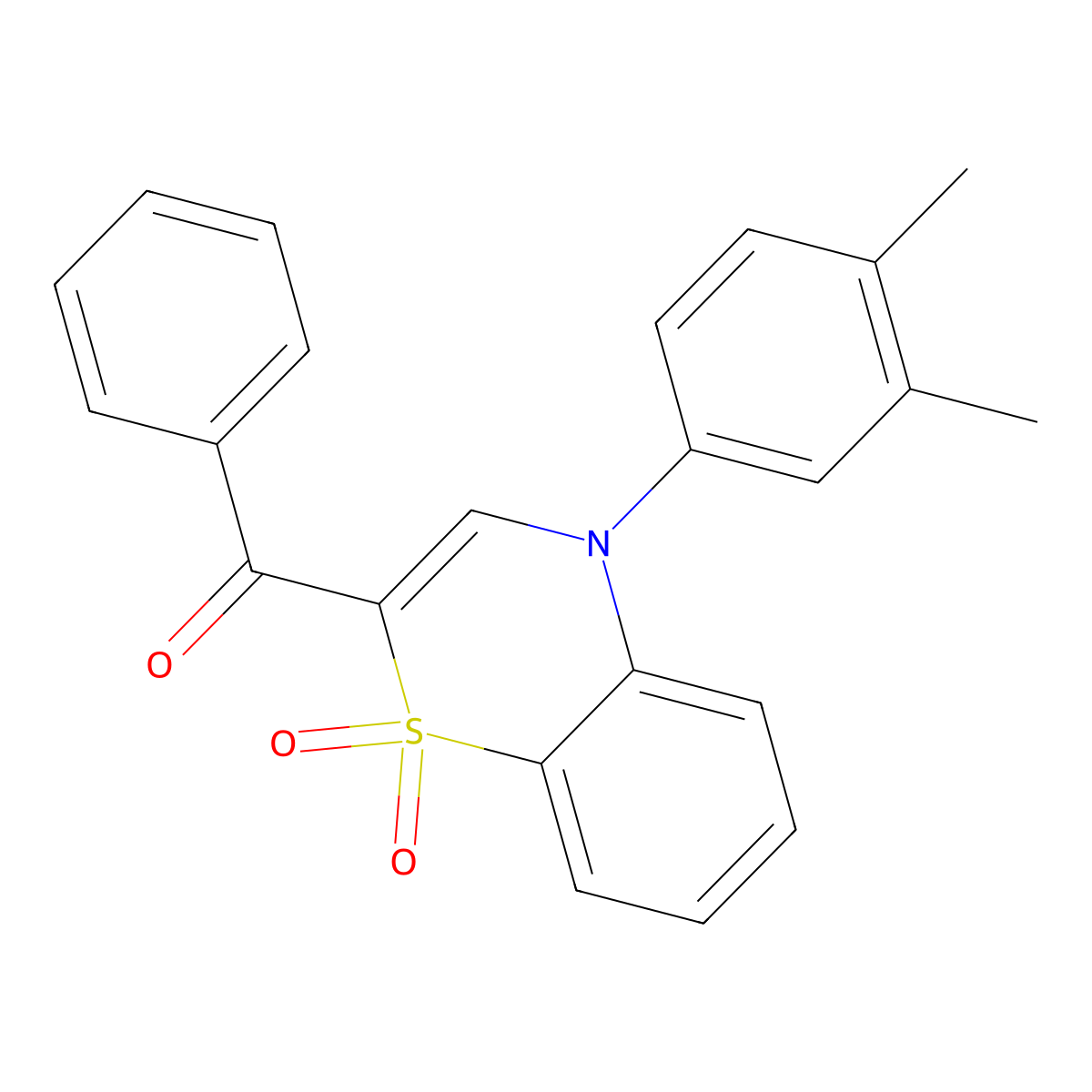 [4-(3,4-dimethylphenyl)-1,1-dioxido-4H-1,4-benzothiazin-2-yl](phenyl)methanone molecular structure, CAS 1114850-36-0