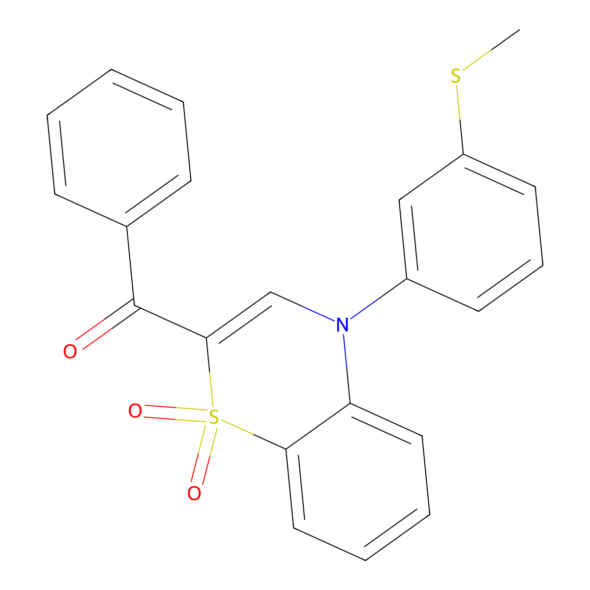 {4-[3-(methylthio)phenyl]-1,1-dioxido-4H-1,4-benzothiazin-2-yl}(phenyl)methanone molecular structure, CAS 1114850-39-3