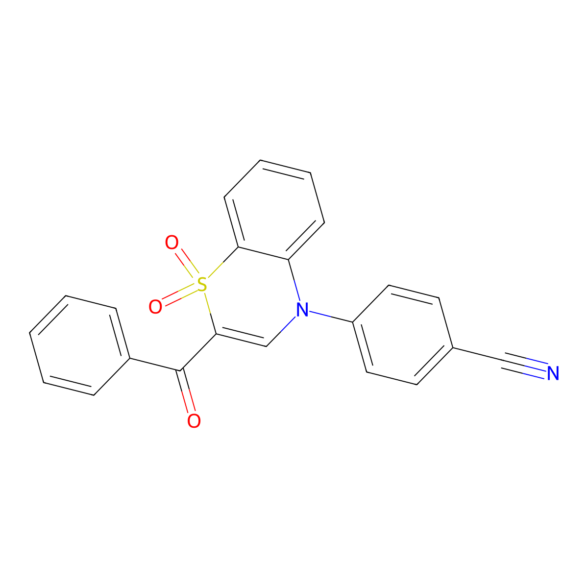 4-(2-benzoyl-1,1-dioxido-4H-1,4-benzothiazin-4-yl)benzonitrile molecular structure, CAS 1114850-41-7