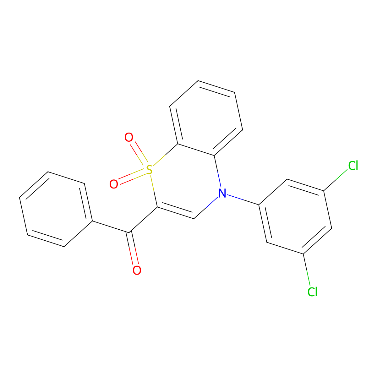 [4-(3,5-dichlorophenyl)-1,1-dioxido-4H-1,4-benzothiazin-2-yl](phenyl)methanone molecular structure, CAS 1114850-44-0