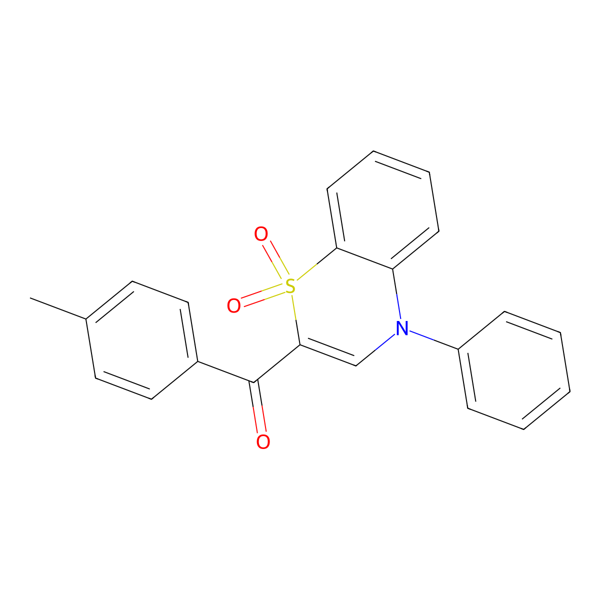 (1,1-dioxido-4-phenyl-4H-1,4-benzothiazin-2-yl)(4-methylphenyl)methanone molecular structure, CAS 1114850-46-2