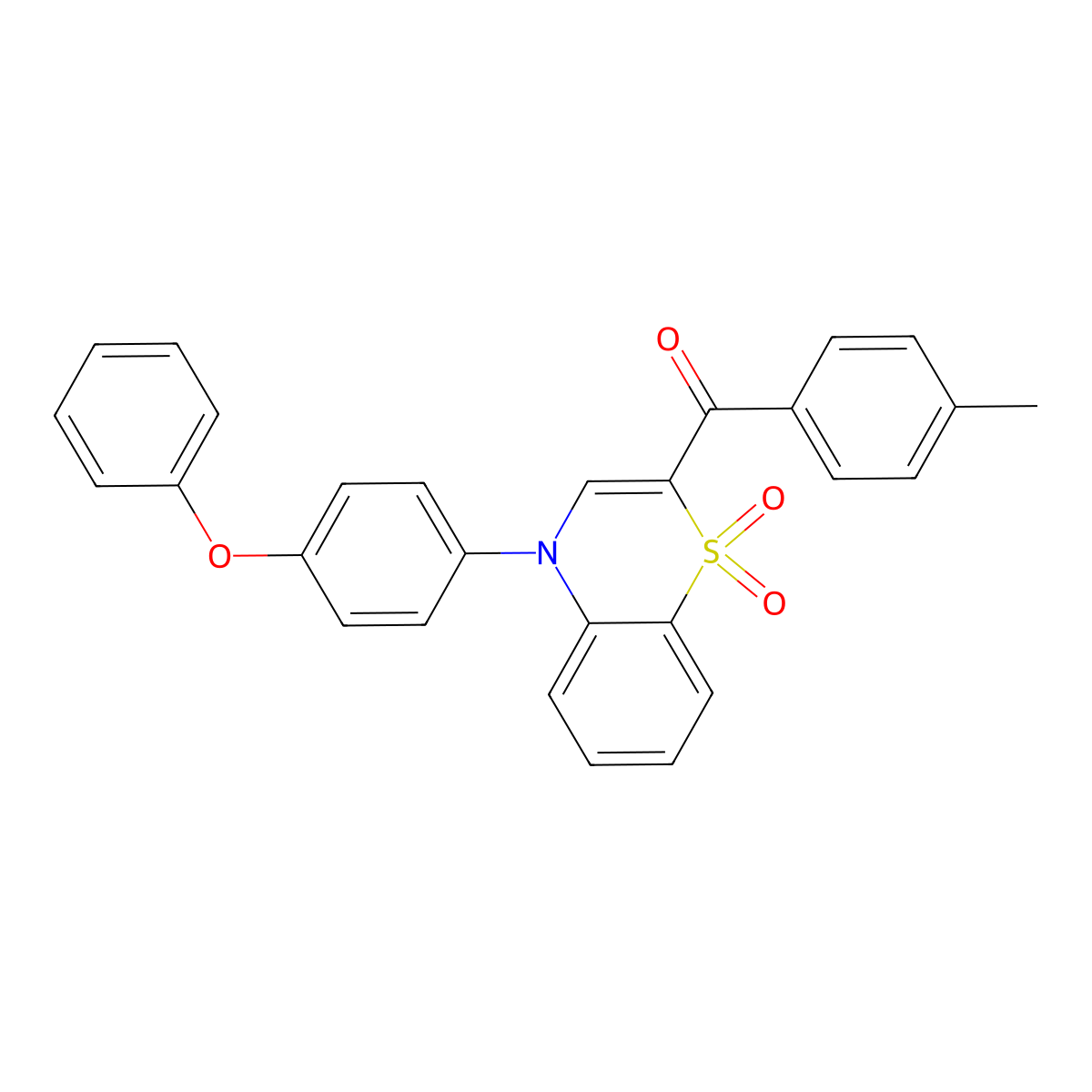[1,1-dioxido-4-(4-phenoxyphenyl)-4H-1,4-benzothiazin-2-yl](4-methylphenyl)methanone molecular structure, CAS 1114850-51-9