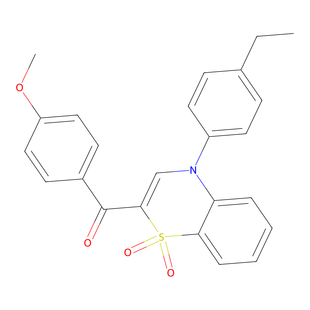 [4-(4-ethylphenyl)-1,1-dioxido-4H-1,4-benzothiazin-2-yl](4-methoxyphenyl)methanone molecular structure, CAS 1114850-61-1