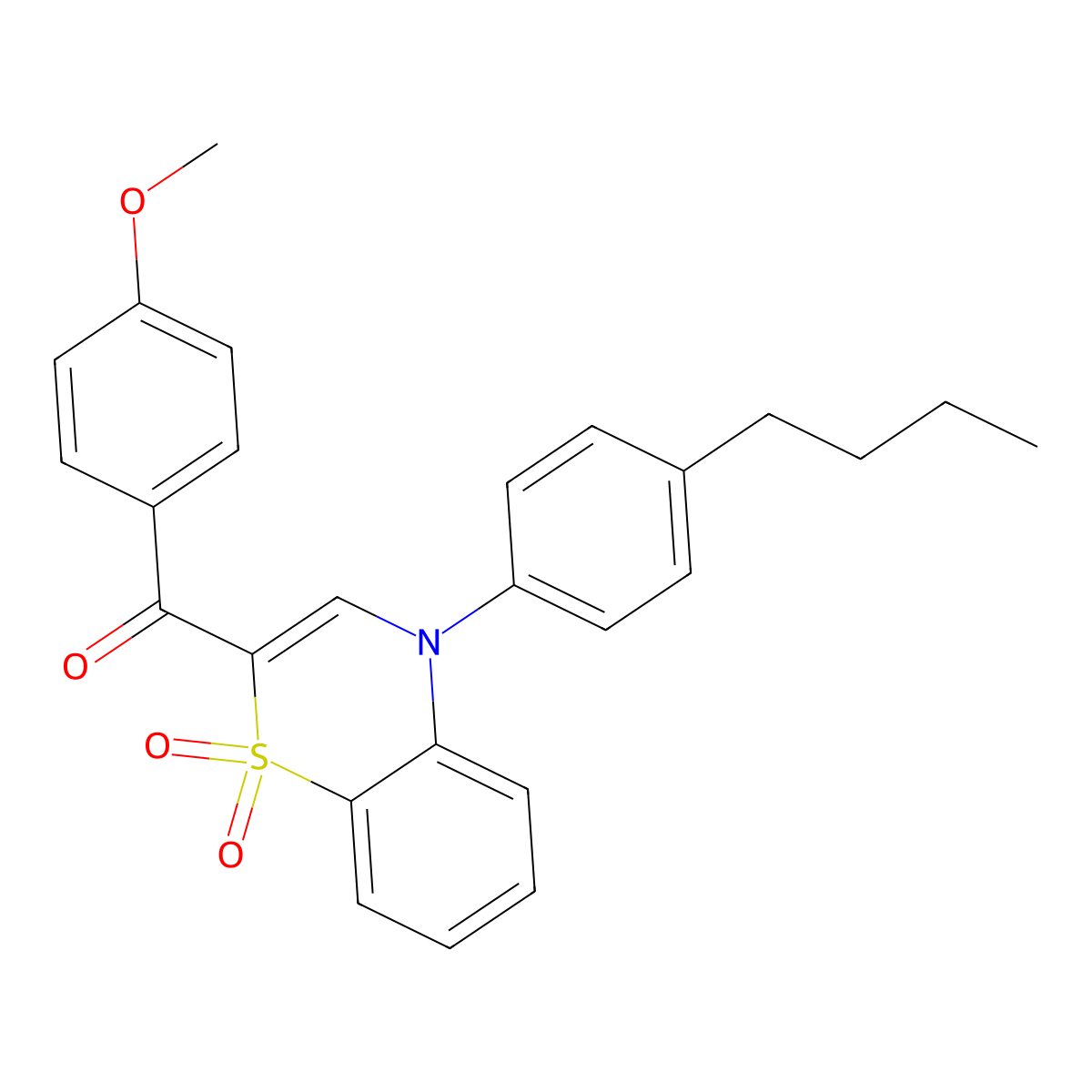 [4-(4-butylphenyl)-1,1-dioxido-4H-1,4-benzothiazin-2-yl](4-methoxyphenyl)methanone molecular structure, CAS 1114850-62-2