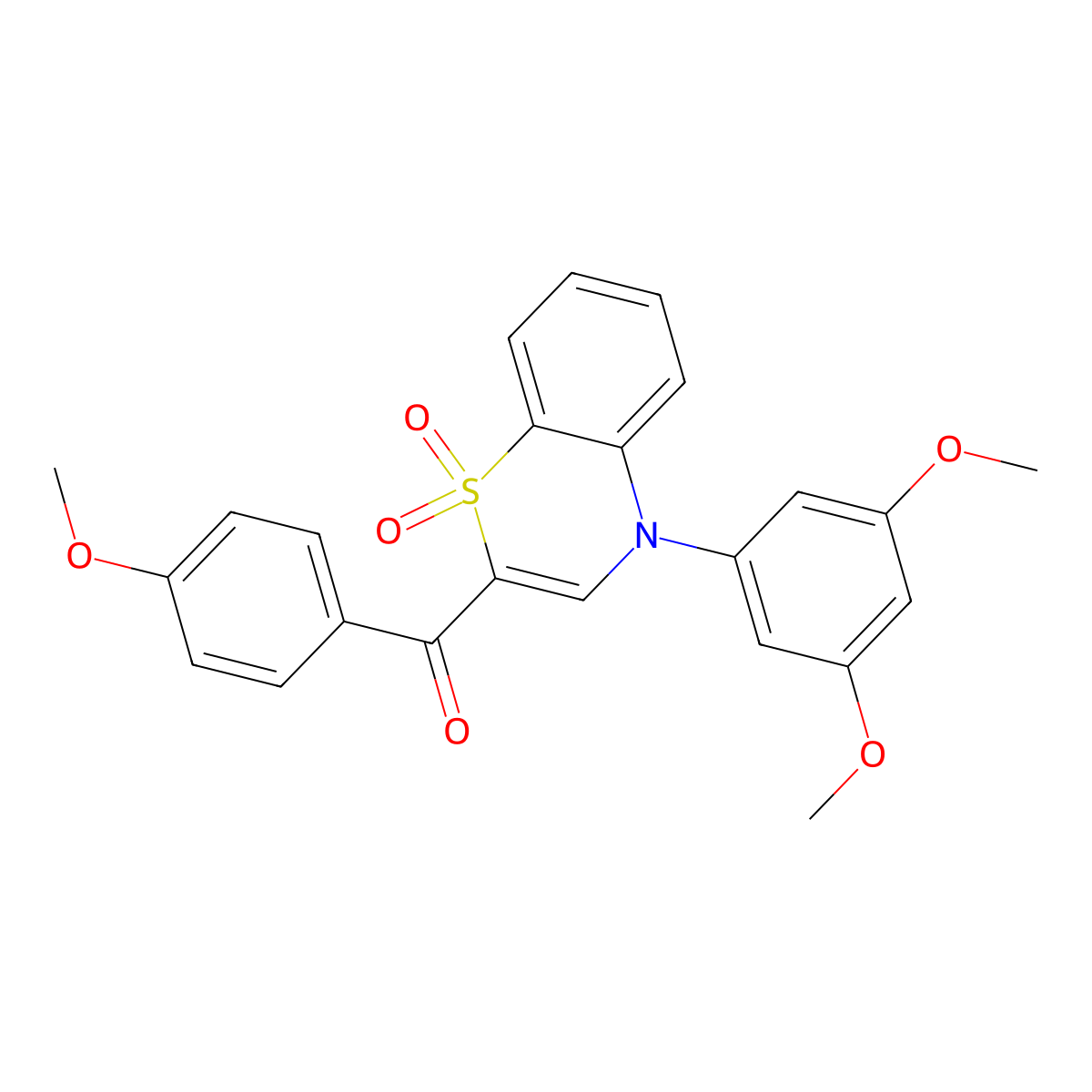 [4-(3,5-dimethoxyphenyl)-1,1-dioxido-4H-1,4-benzothiazin-2-yl](4-methoxyphenyl)methanone molecular structure, CAS 1114850-64-4