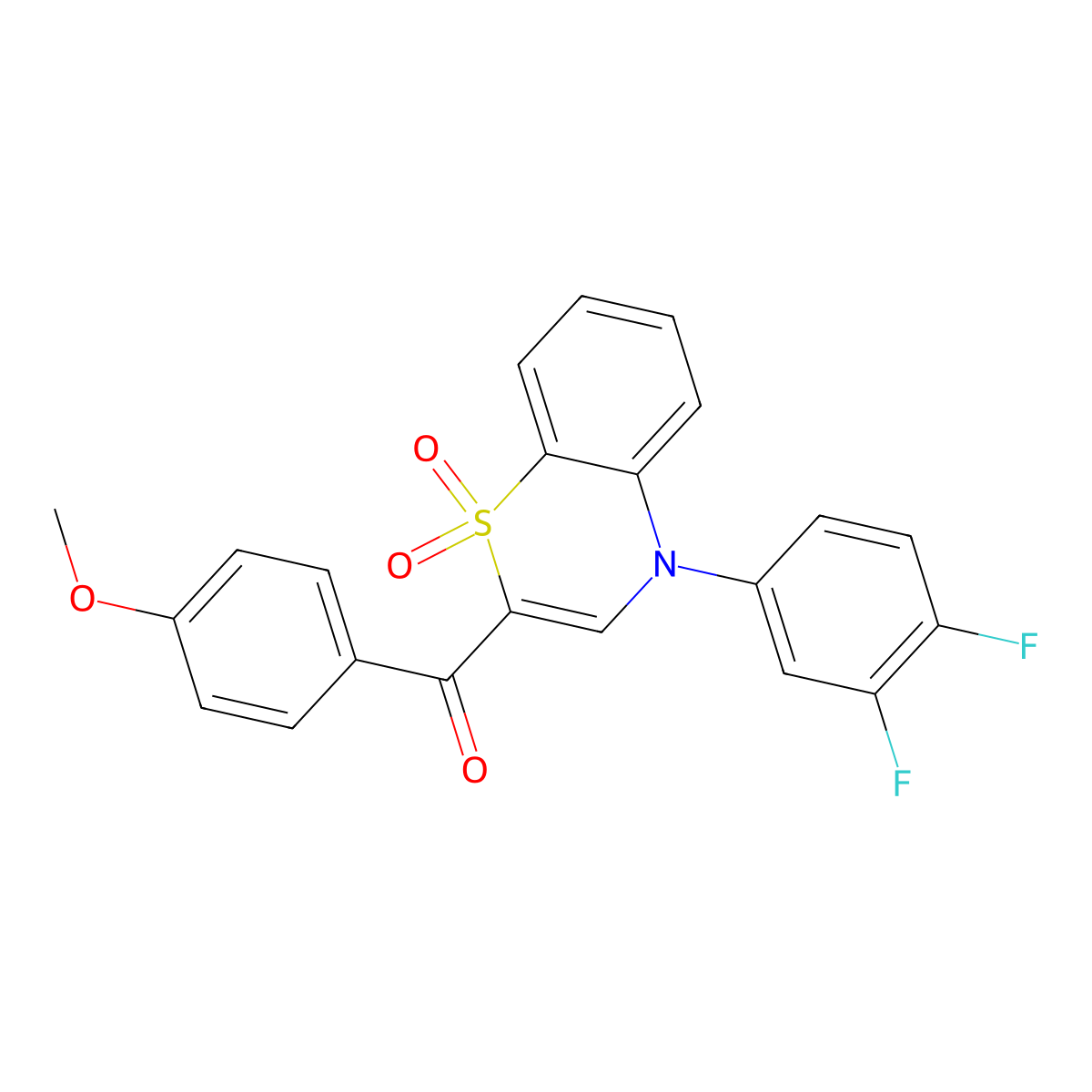 [4-(3,4-difluorophenyl)-1,1-dioxido-4H-1,4-benzothiazin-2-yl](4-methoxyphenyl)methanone molecular structure, CAS 1114850-68-8