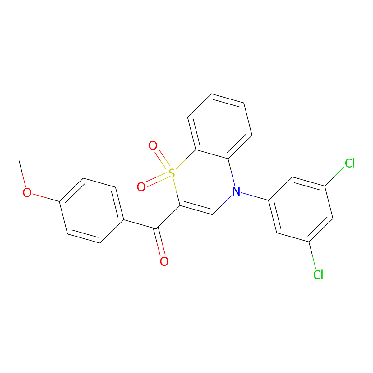 [4-(3,5-dichlorophenyl)-1,1-dioxido-4H-1,4-benzothiazin-2-yl](4-methoxyphenyl)methanone molecular structure, CAS 1114850-69-9