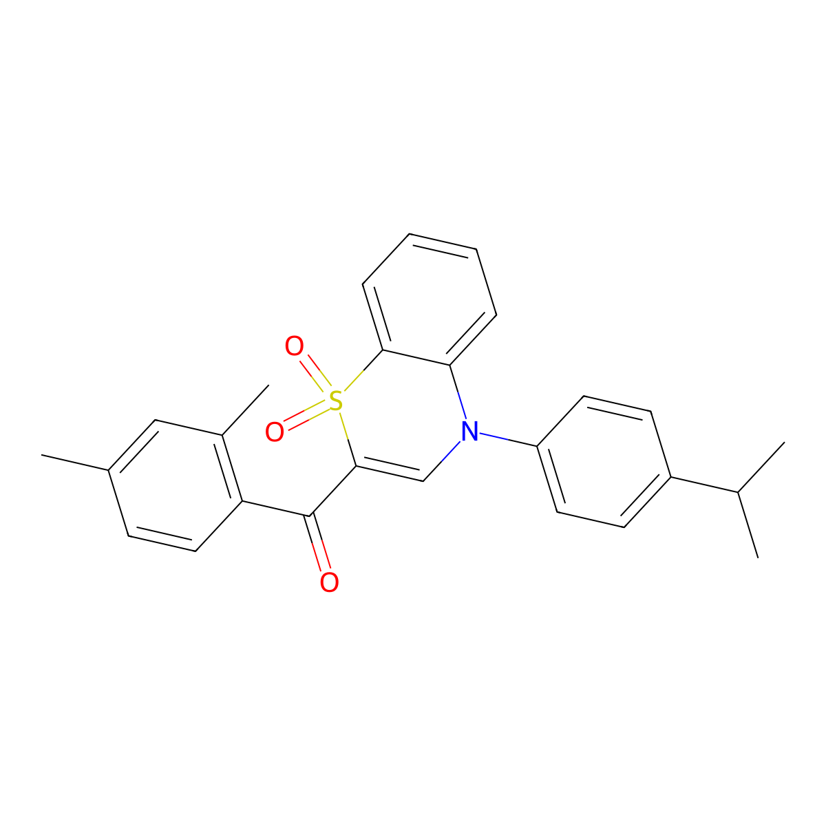 (2,4-dimethylphenyl)[4-(4-isopropylphenyl)-1,1-dioxido-4H-1,4-benzothiazin-2-yl]methanone molecular structure, CAS 1114852-53-7