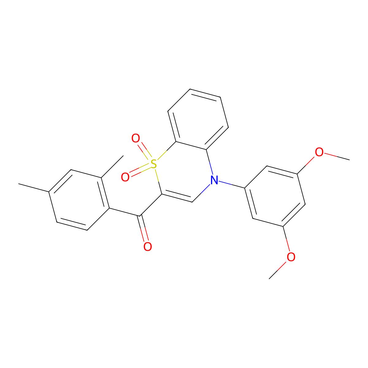 [4-(3,5-dimethoxyphenyl)-1,1-dioxido-4H-1,4-benzothiazin-2-yl](2,4-dimethylphenyl)methanone molecular structure, CAS 1114852-55-9