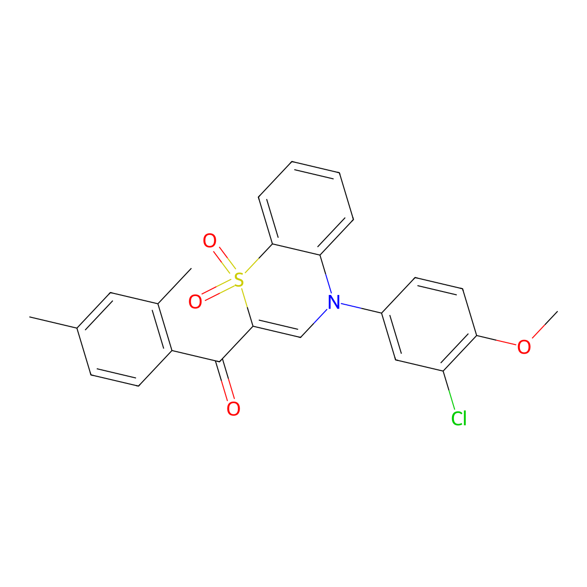 [4-(3-chloro-4-methoxyphenyl)-1,1-dioxido-4H-1,4-benzothiazin-2-yl](2,4-dimethylphenyl)methanone molecular structure, CAS 1114852-64-0