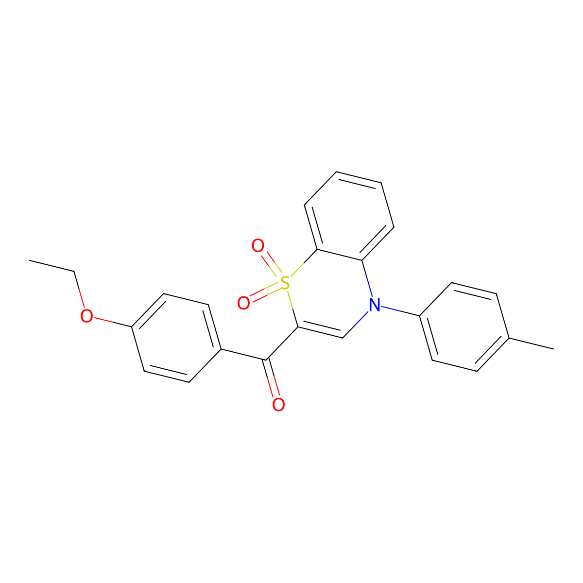 (4-ethoxyphenyl)[4-(4-methylphenyl)-1,1-dioxido-4H-1,4-benzothiazin-2-yl]methanone molecular structure, CAS 1114852-65-1