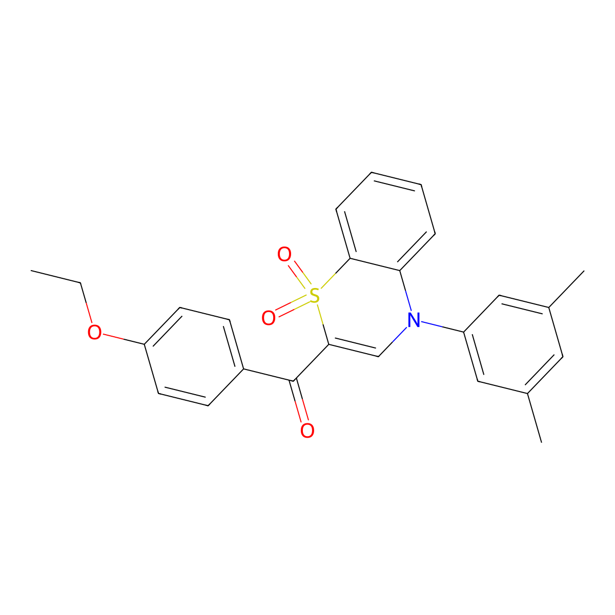 [4-(3,5-dimethylphenyl)-1,1-dioxido-4H-1,4-benzothiazin-2-yl](4-ethoxyphenyl)methanone molecular structure, CAS 1114852-67-3